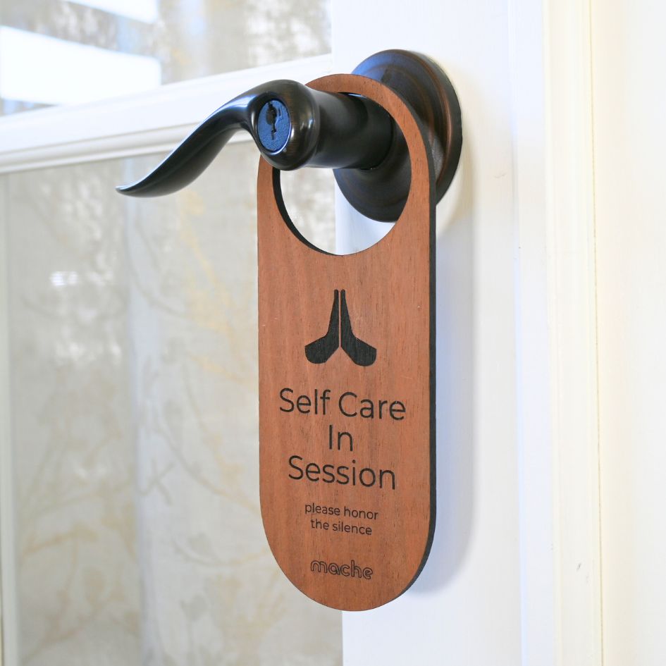 Self Care Signage | Self Care Door Hanger by Mache