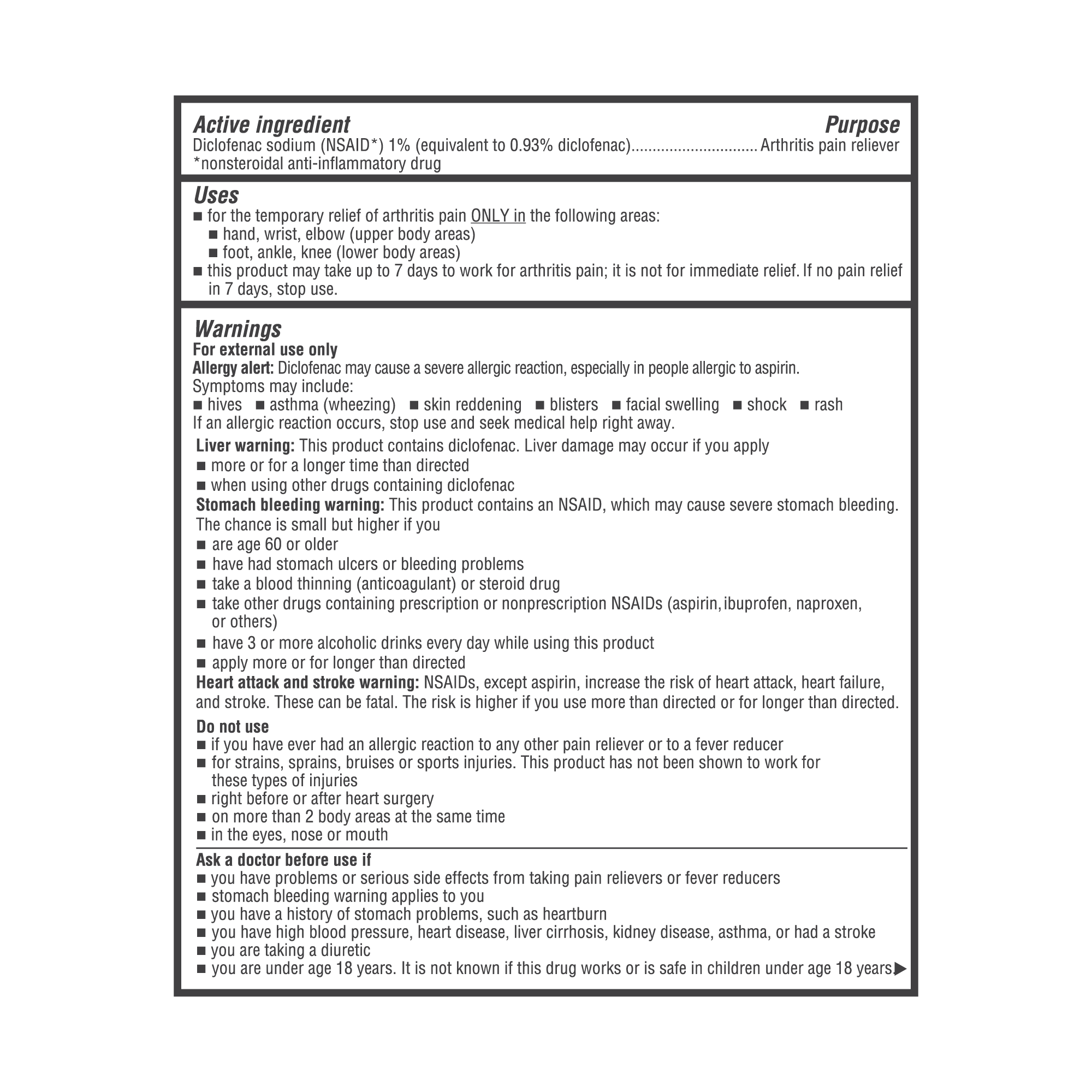 Arthritis Relief Gel 1% (Voltaren Generic), 150 g by Curist