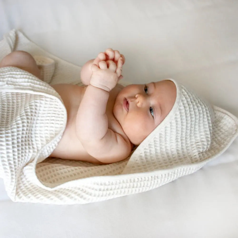 CleanBamboo® Waffle Hooded Baby Towel by ettitude