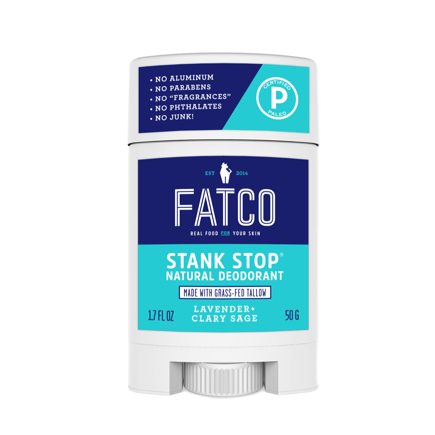 Stank Stop Deodorant Stick, Lavender+Sage, 1.7 Oz by FATCO Skincare Products