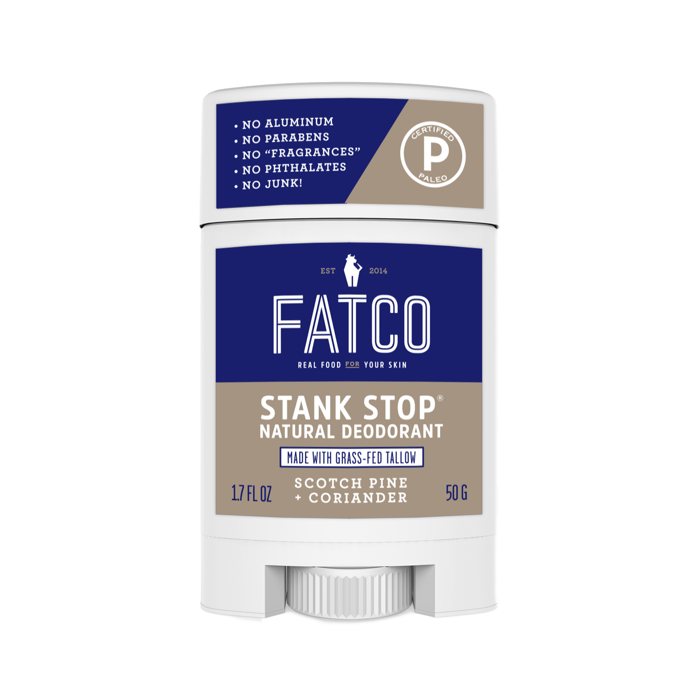 Stank Stop Deodorant Stick, Scotch Pine + Coriander, 1.7 Oz by FATCO Skincare Products