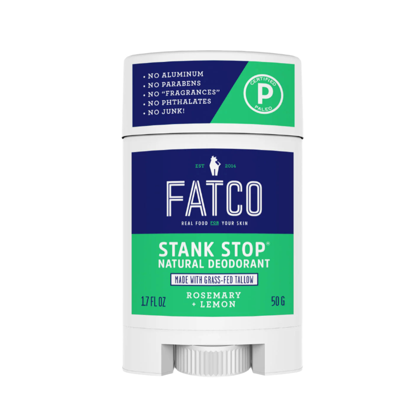 Stank Stop Deodorant Stick, Rosemary+Lemon, 1.7 Oz by FATCO Skincare Products