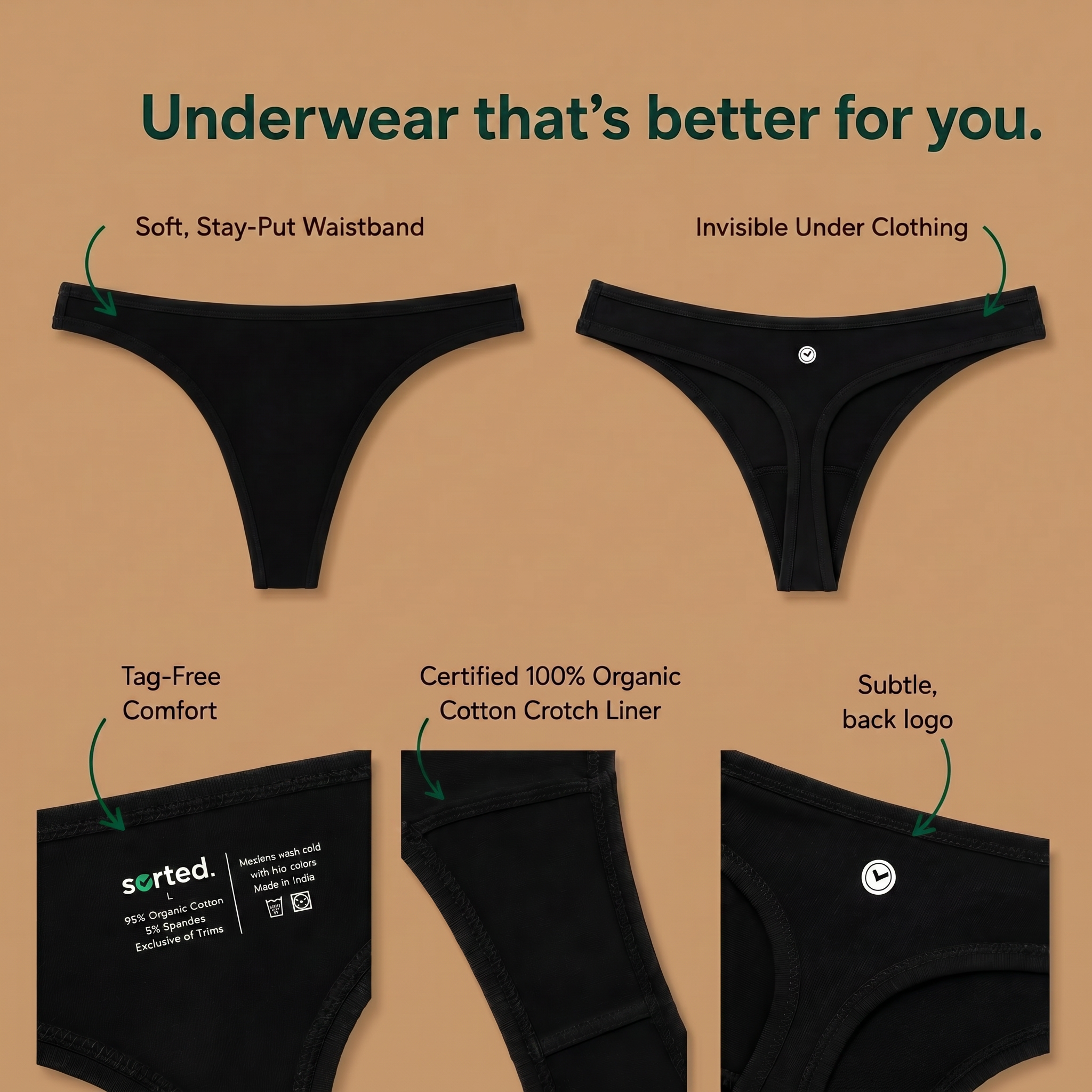 Organic Cotton Thong