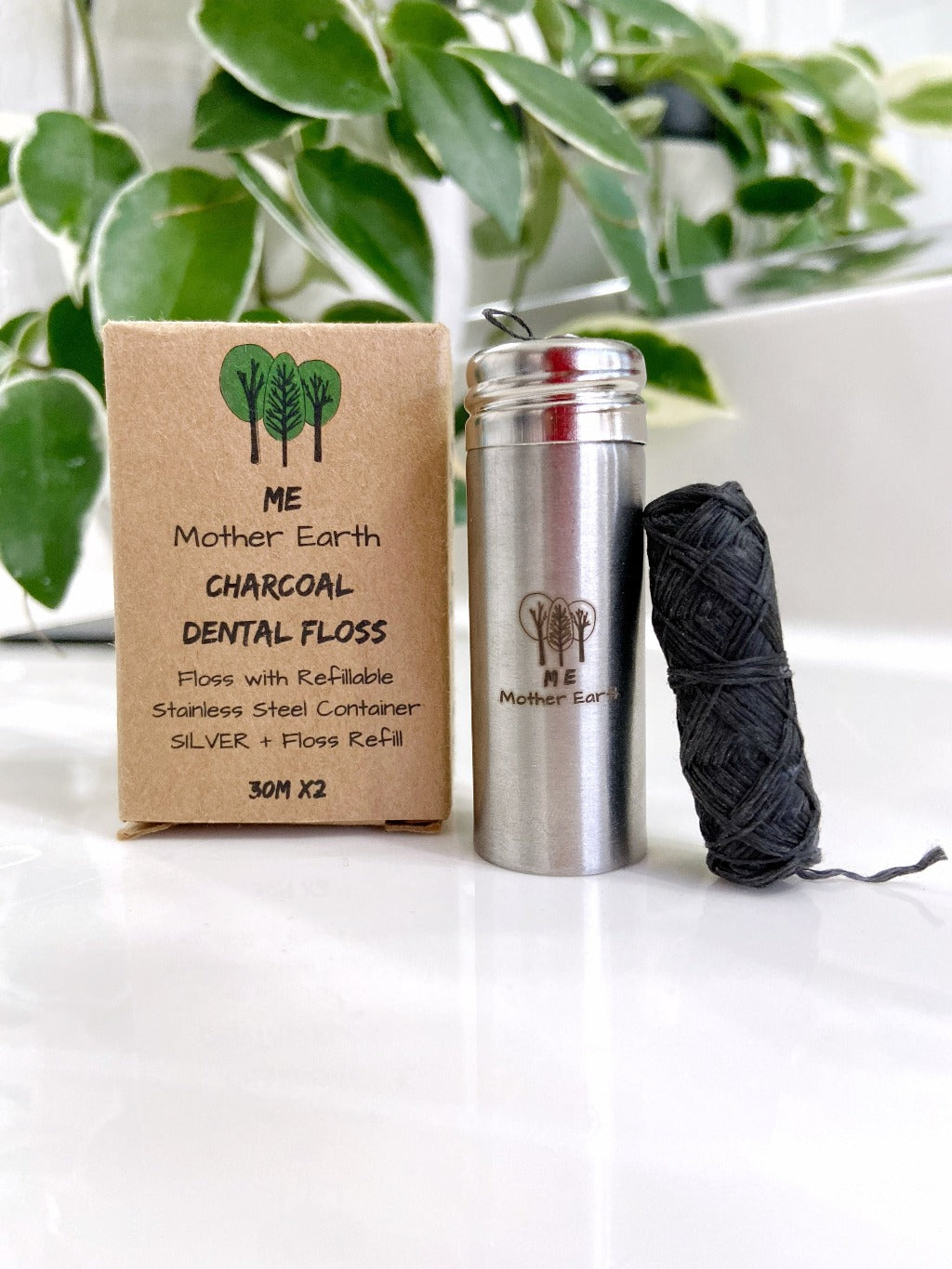 Biodegradable Charcoal Dental Floss 2-Pack
