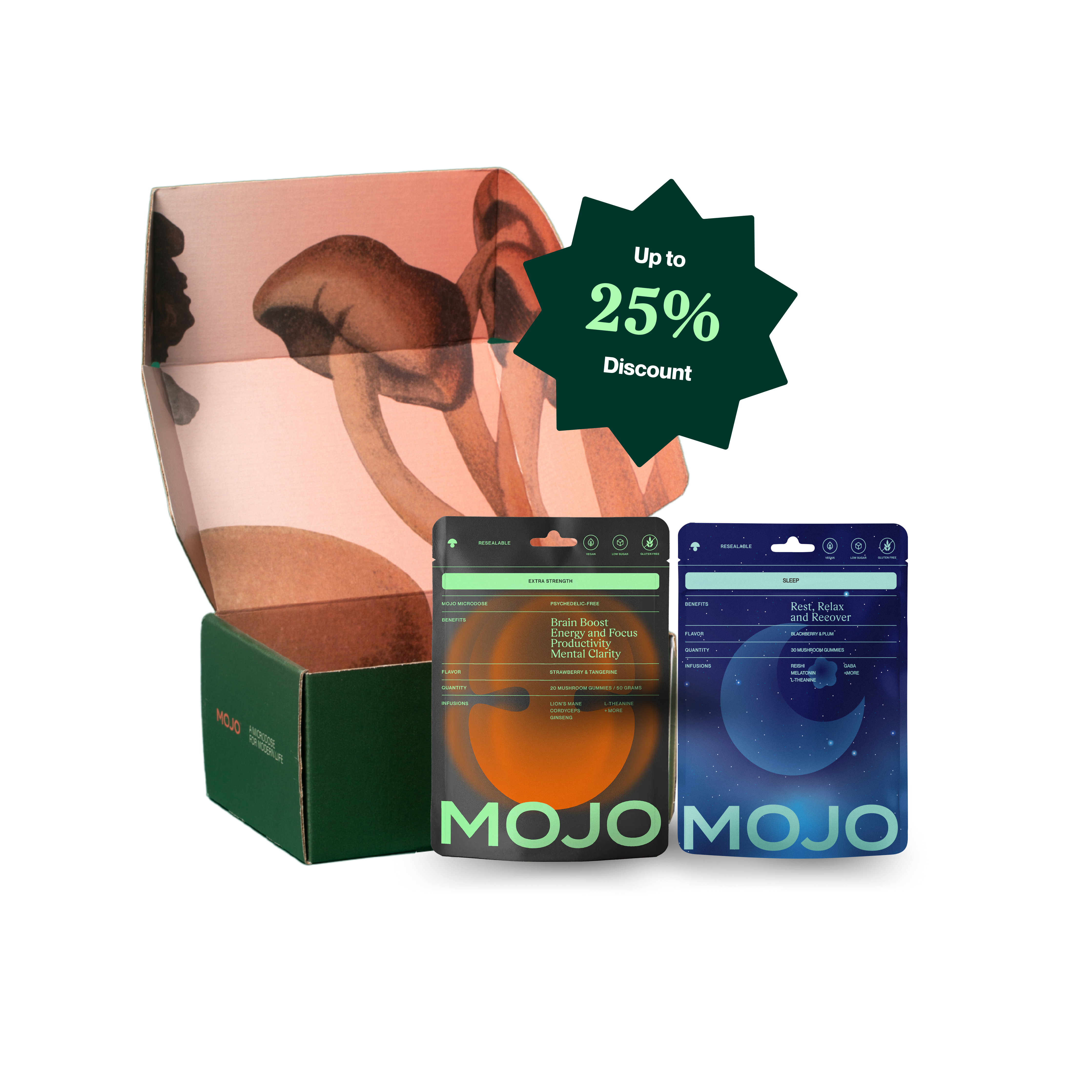 Day & Night Bundle☀️🌙 by Mojo | Mushroom Dosed Gummies