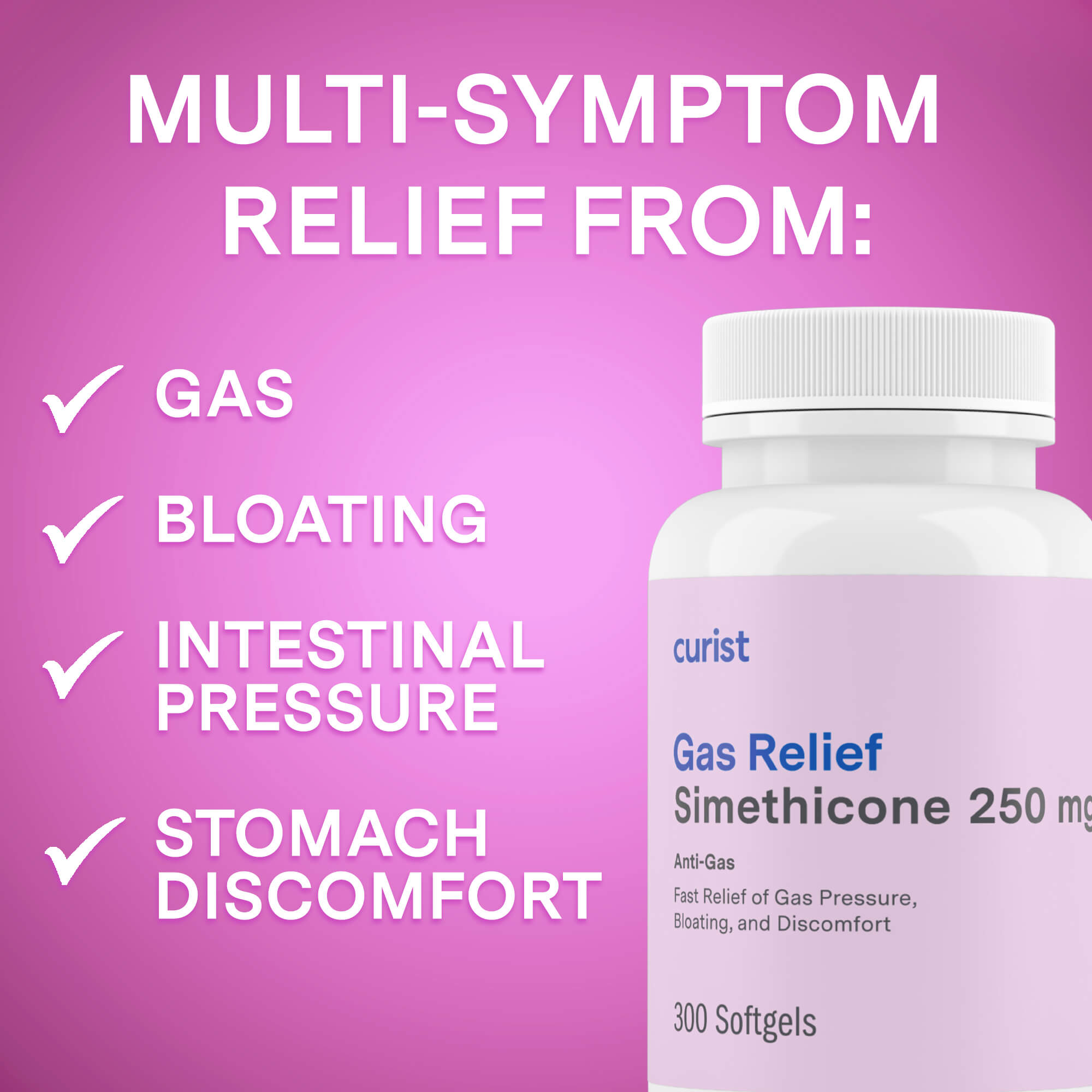 Gas Relief (simethicone 250 mg), 300 ct by Curist