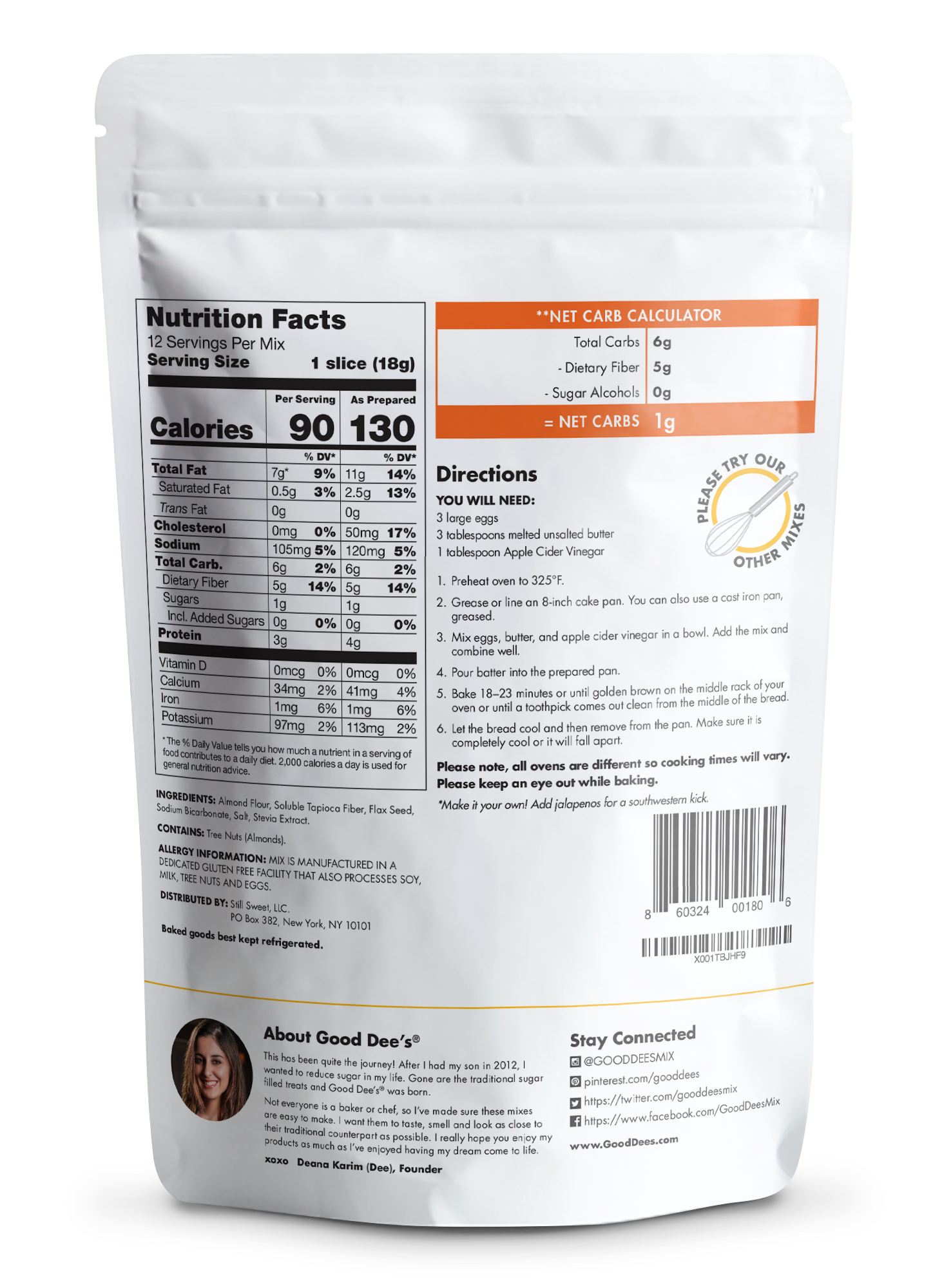 It’s back! Corn (free) Keto Bread Mix - Gluten Free and No Added Sugar by Good Dee's