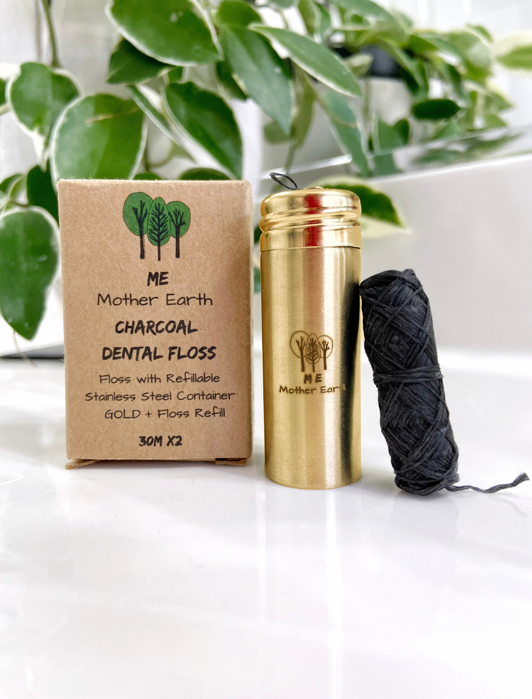 Biodegradable Charcoal Dental Floss 2-Pack
