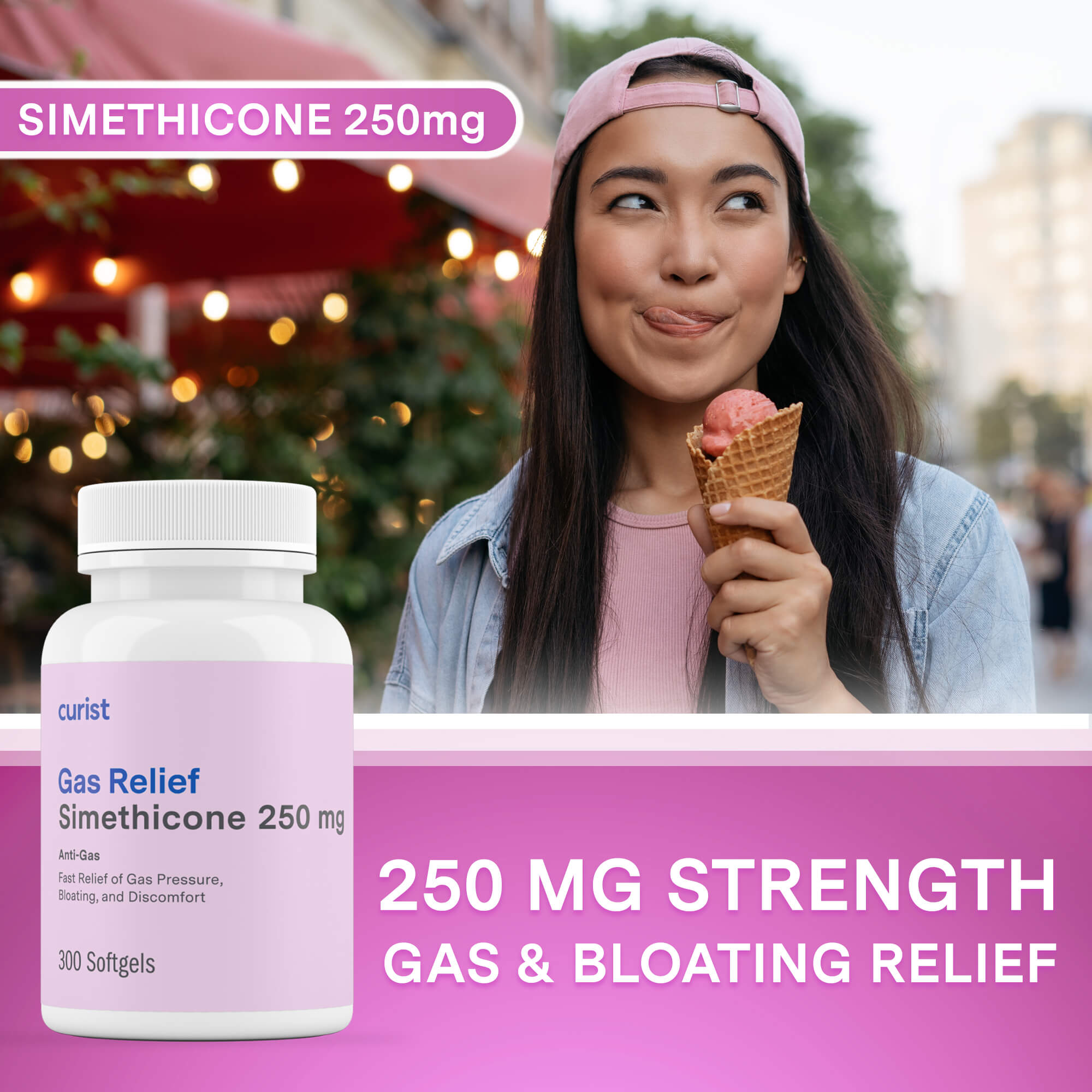 Gas Relief (simethicone 250 mg), 300 ct by Curist