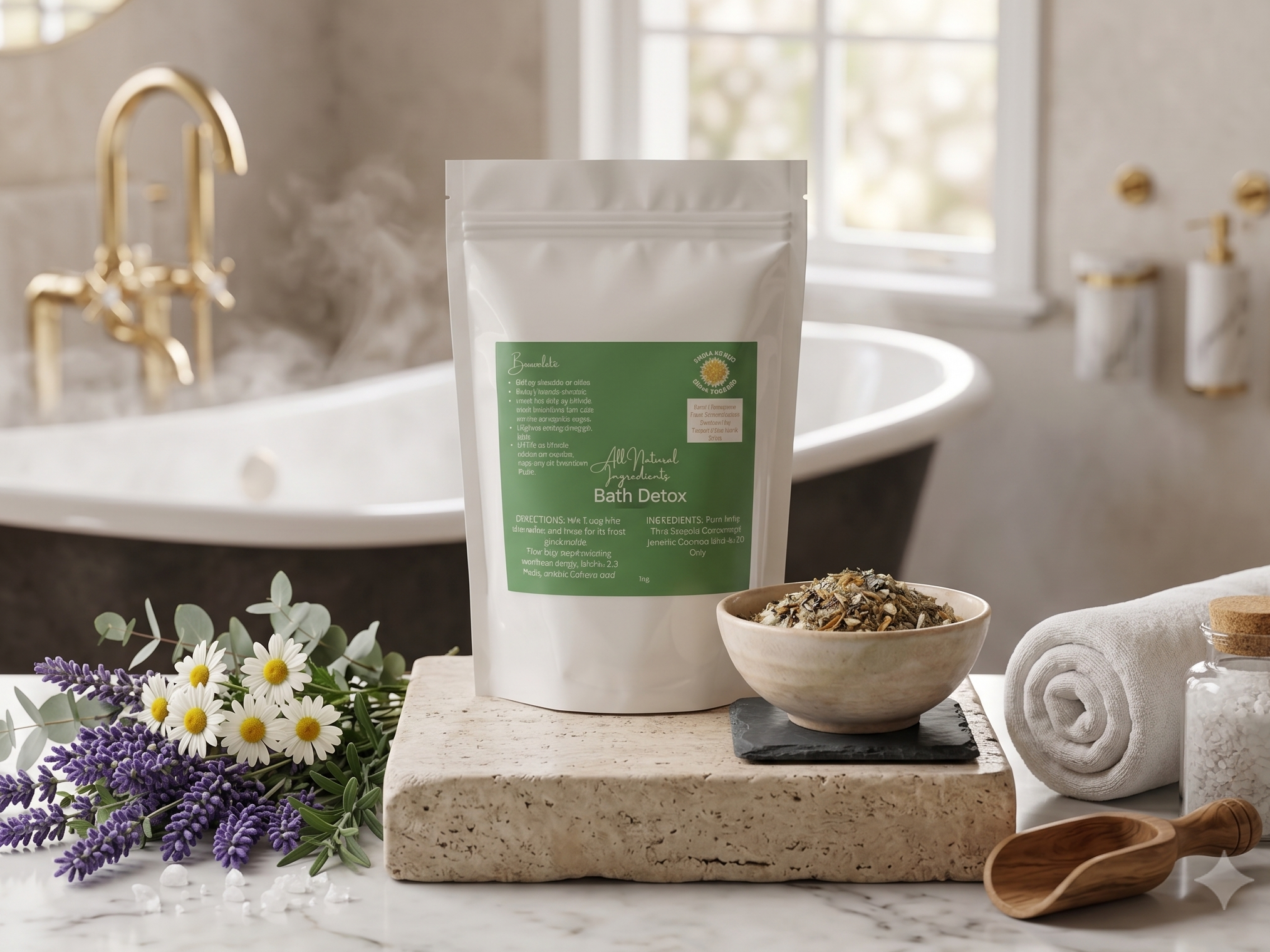 Bentonite Clay Detox Bath Blend: Natural Epsom Salt Soak (4 Pound Bag)