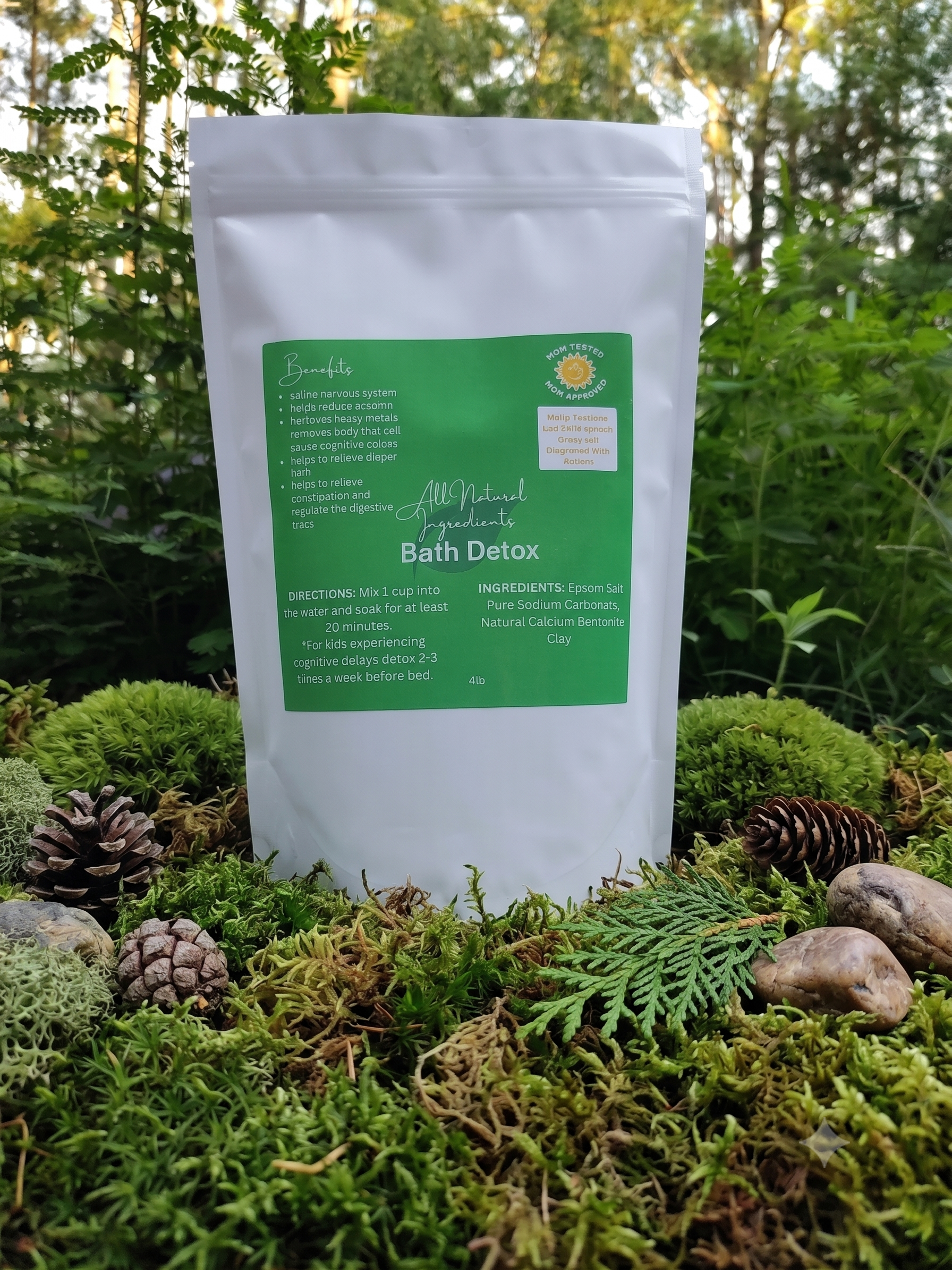 Bentonite Clay Detox Bath Blend: Natural Epsom Salt Soak (4 Pound Bag)