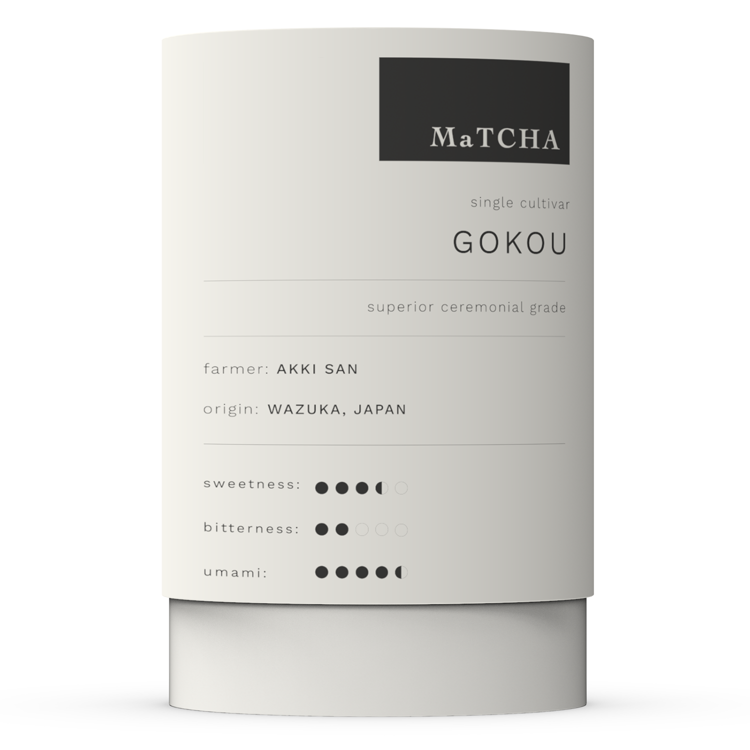 GOKOU MATCHA. Single Cultivar. Rich and Deep