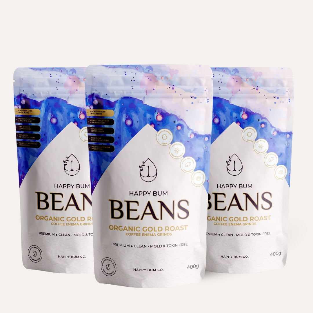 Happy Bum Beans - Organic Golden Roast Enema Coffee x 3 Pack