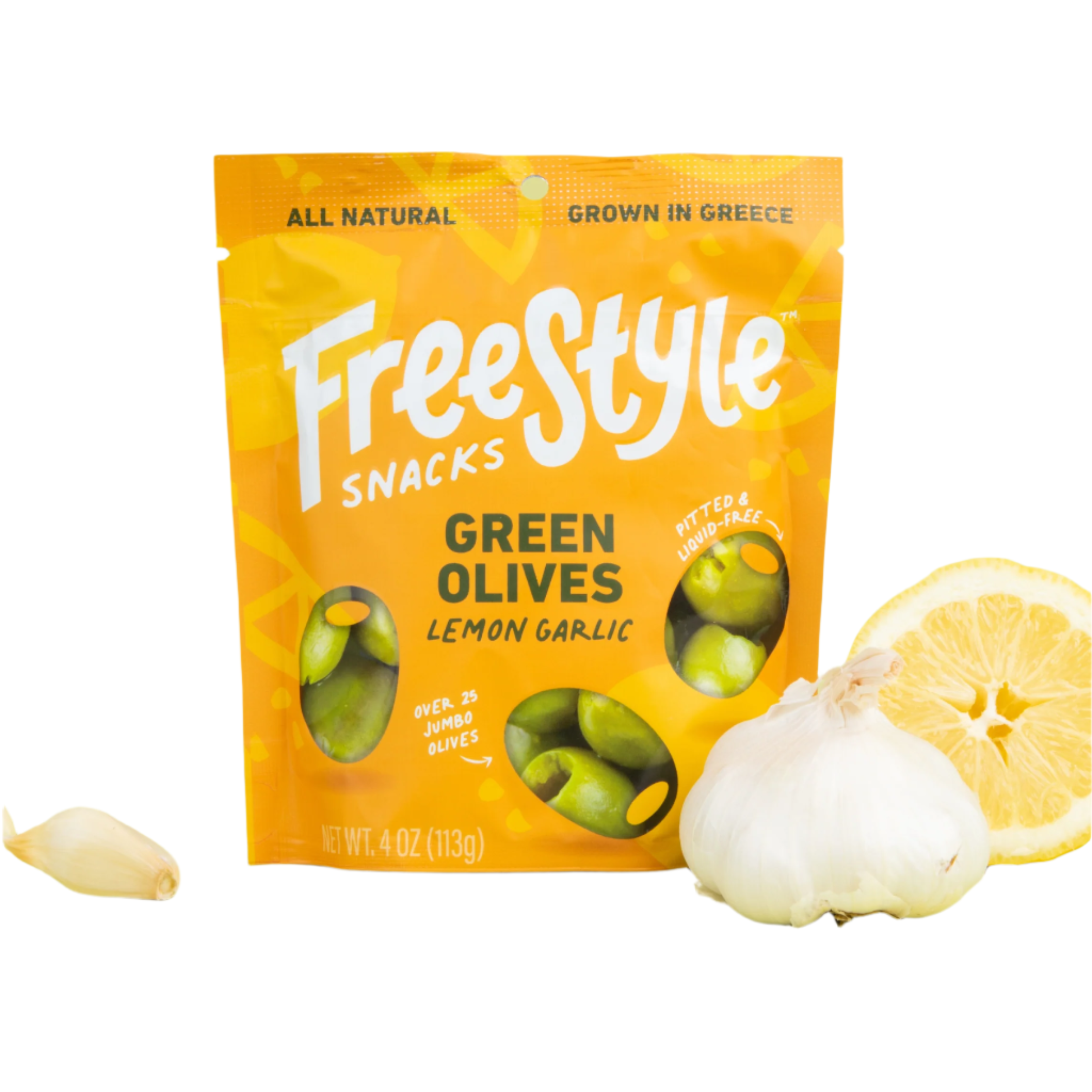 Green Olives - Lemon Garlic by Freestyle Snacks