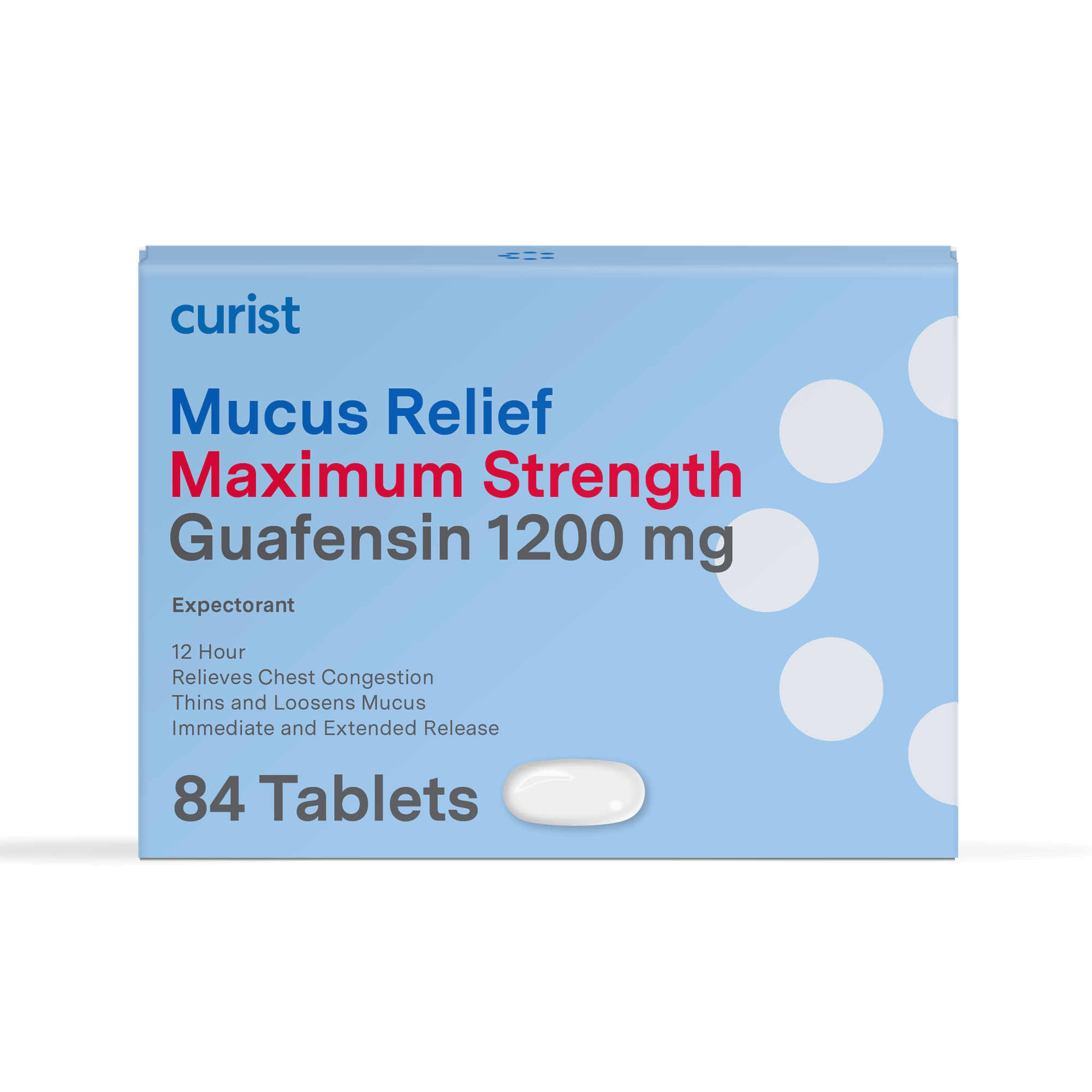 Mucus Relief Max Strength (guaifenesin 1200 mg), 84 ct by Curist