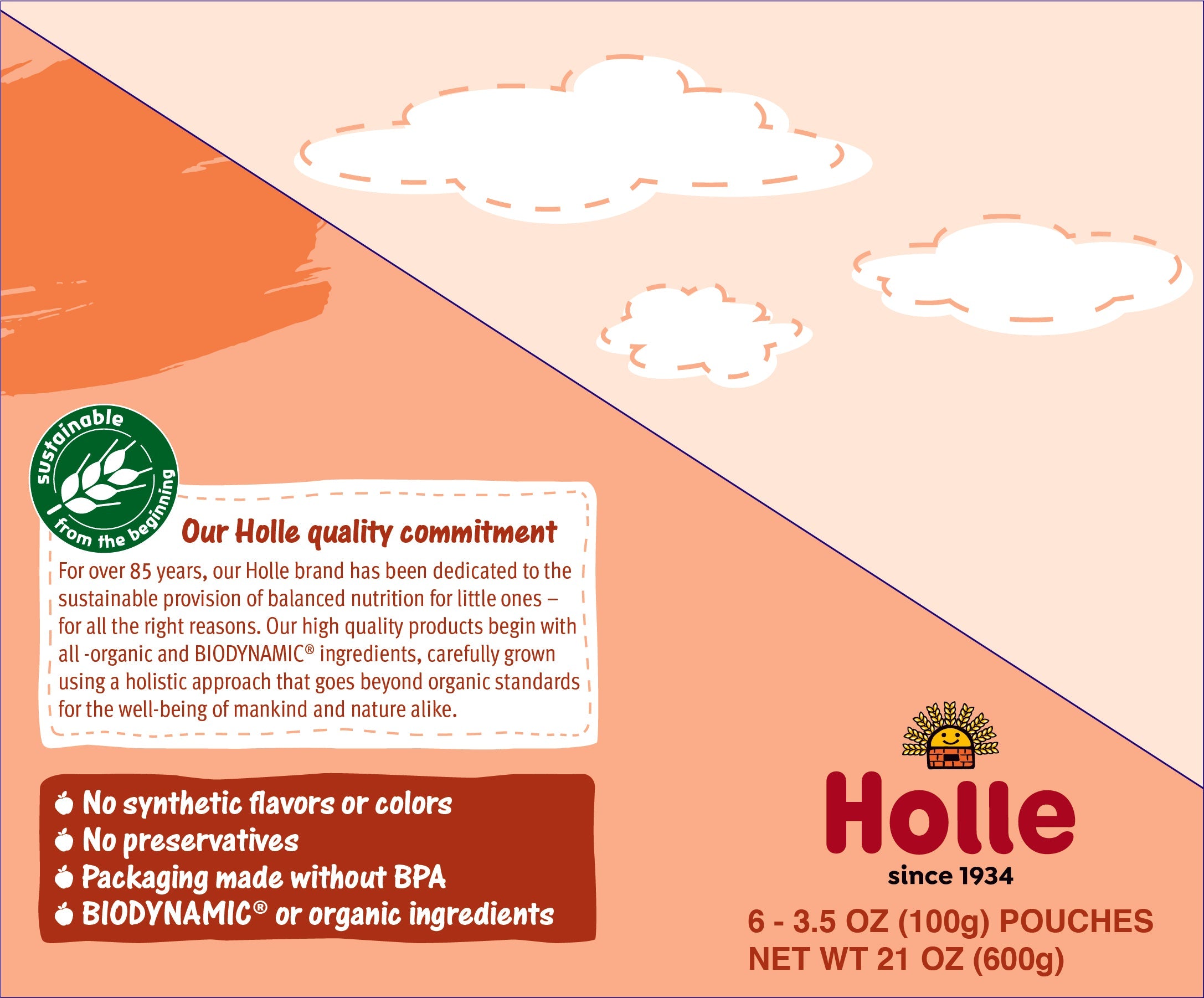 Holle Baby Food Pouches - Organic Fruit & Veggie Puree - Carrot Cat by Holle USA