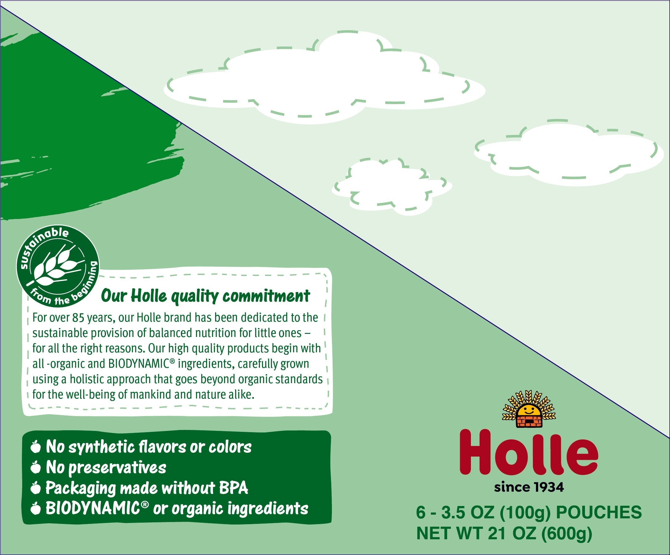 Holle Baby Food Pouches - Organic Fruit & Veggie Puree - Power Parrot by Holle USA
