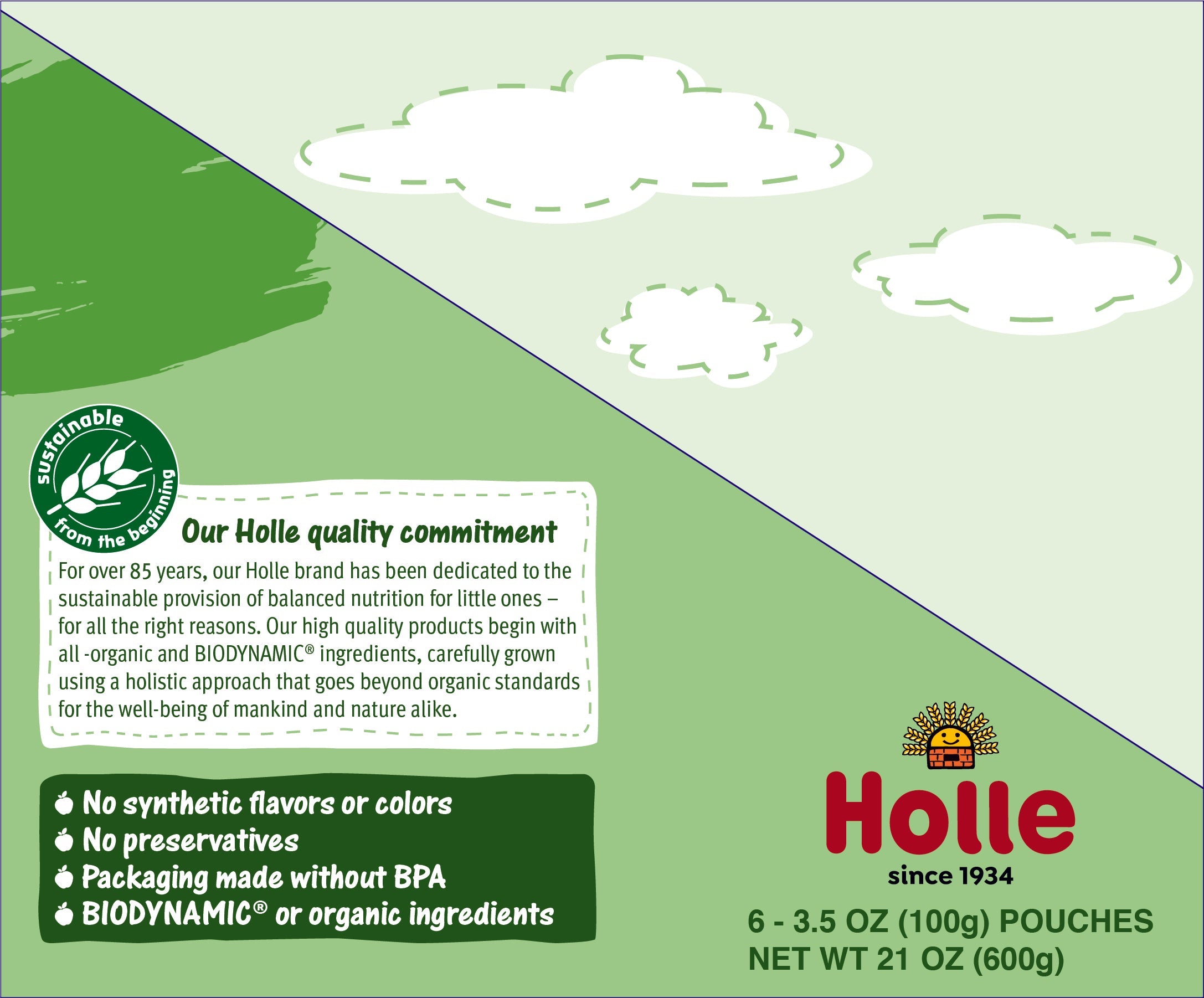 Holle Baby Food Pouches - Organic Veggie Puree - Veggie Bunny by Holle USA