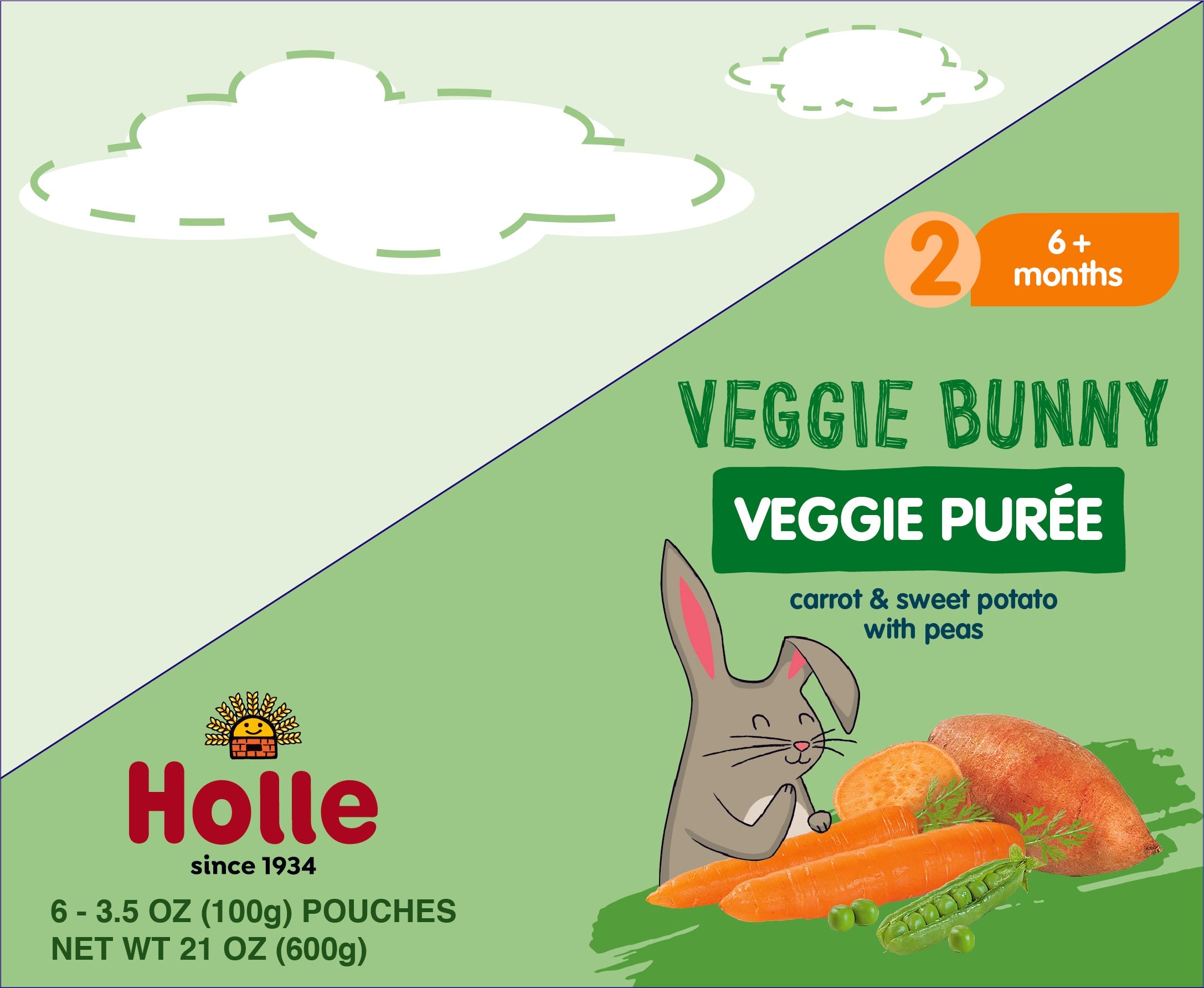 Holle Baby Food Pouches - Organic Veggie Puree - Veggie Bunny by Holle USA