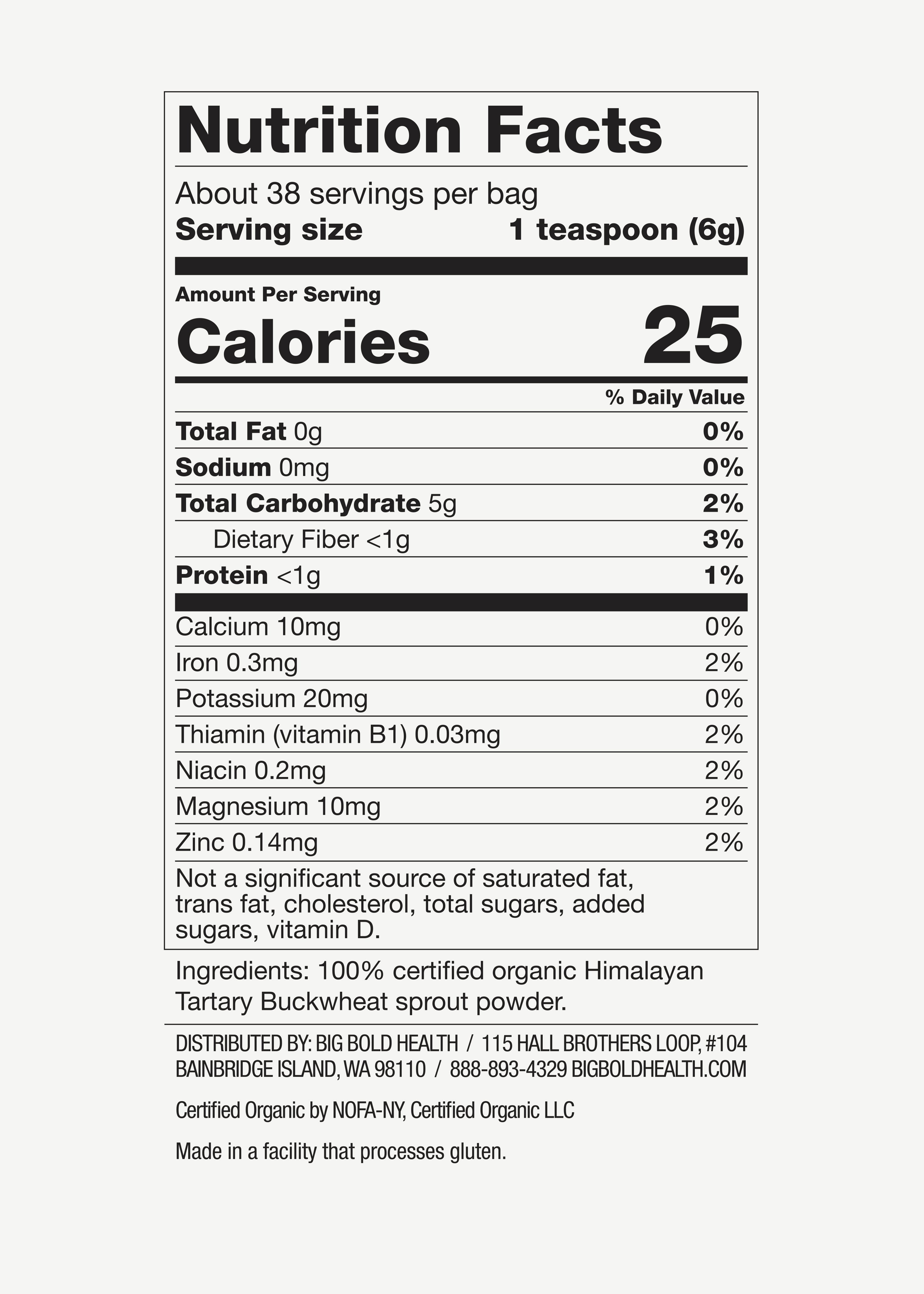 Himalayan Tartary Buckwheat Sprout Powder by Big Bold Health