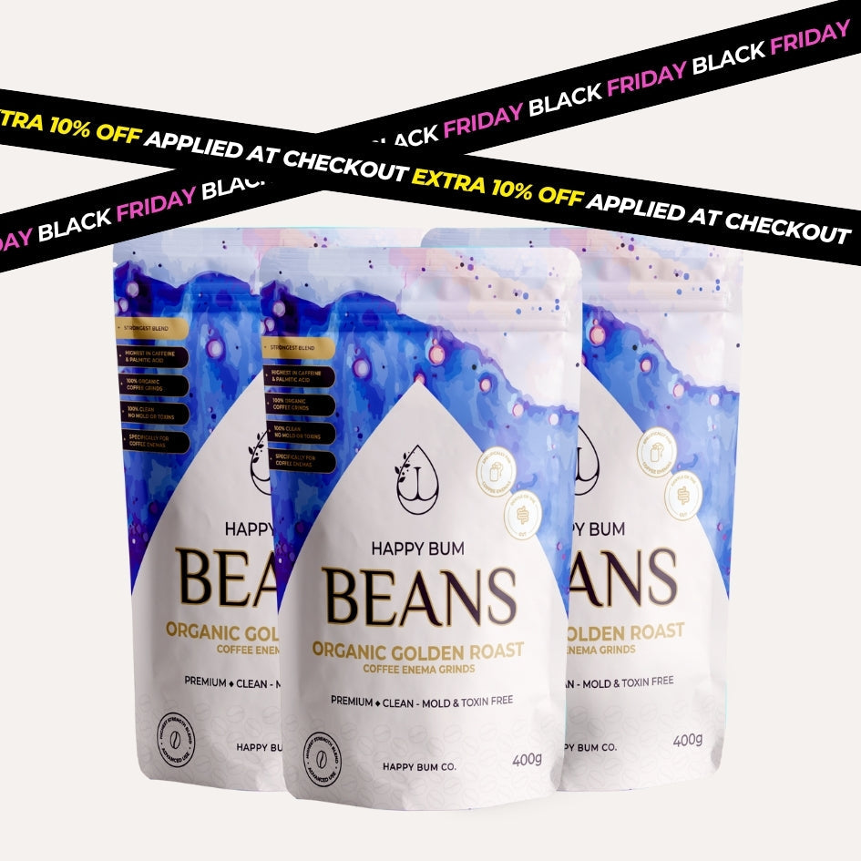 Happy Bum Beans - Organic Golden Roast Enema Coffee x 3 Pack
