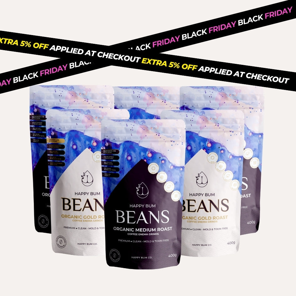 Happy Bum Beans - Organic Gold & Medium Roast 6 Pack