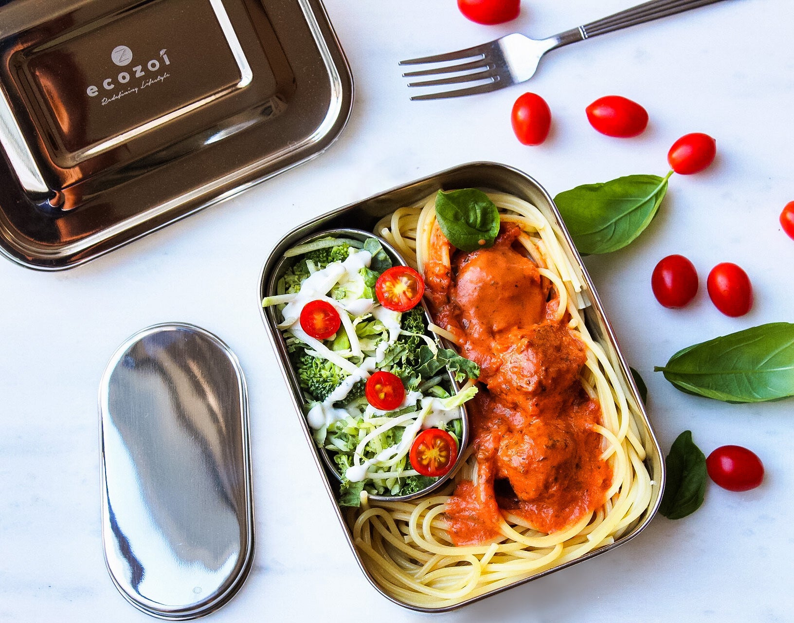 STAINLESS STEEL LUNCH BOX, 1 TIER MICROWAVABLE, 24 OZ by ecozoi
