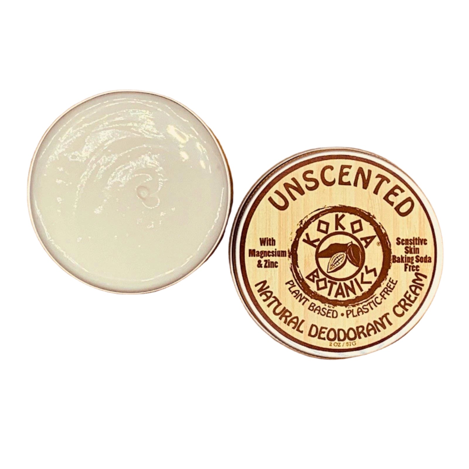 UNSCENTED - Natural Deodorant Cream - Sensitive Skin - Baking Soda-Free 2.5 oz by kokoabotanics