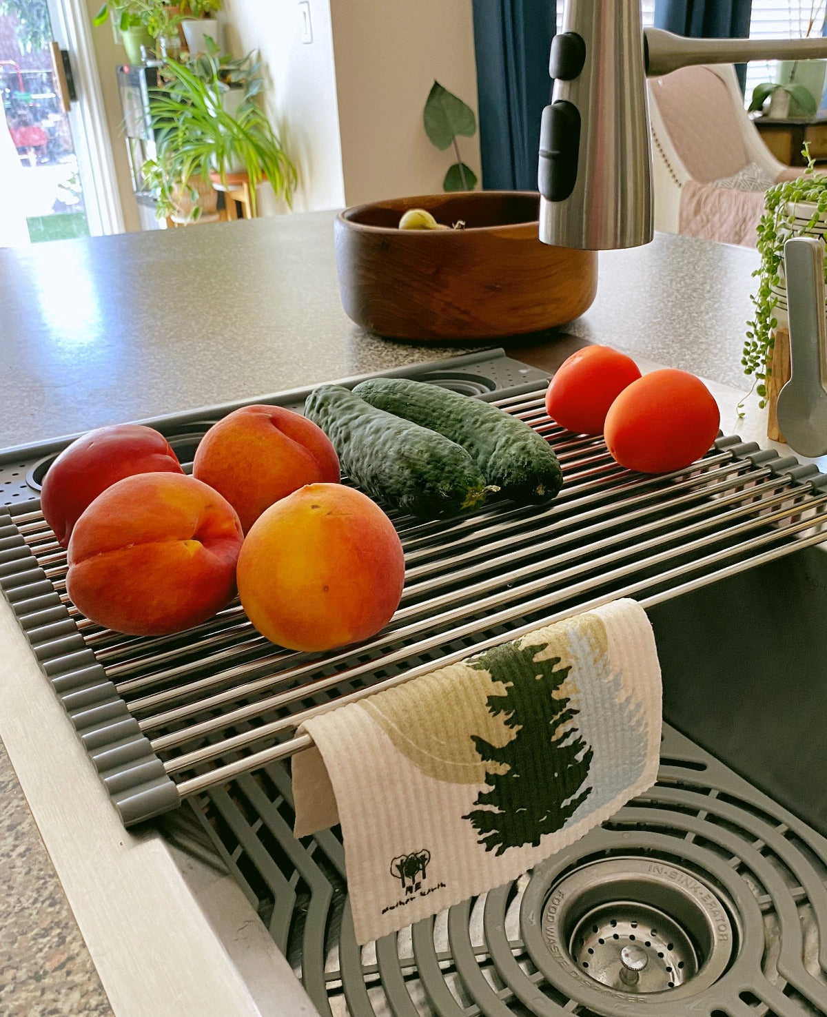 OPEN BOX Roll Up Silicone + Stainless Steel Dish Drying Rack