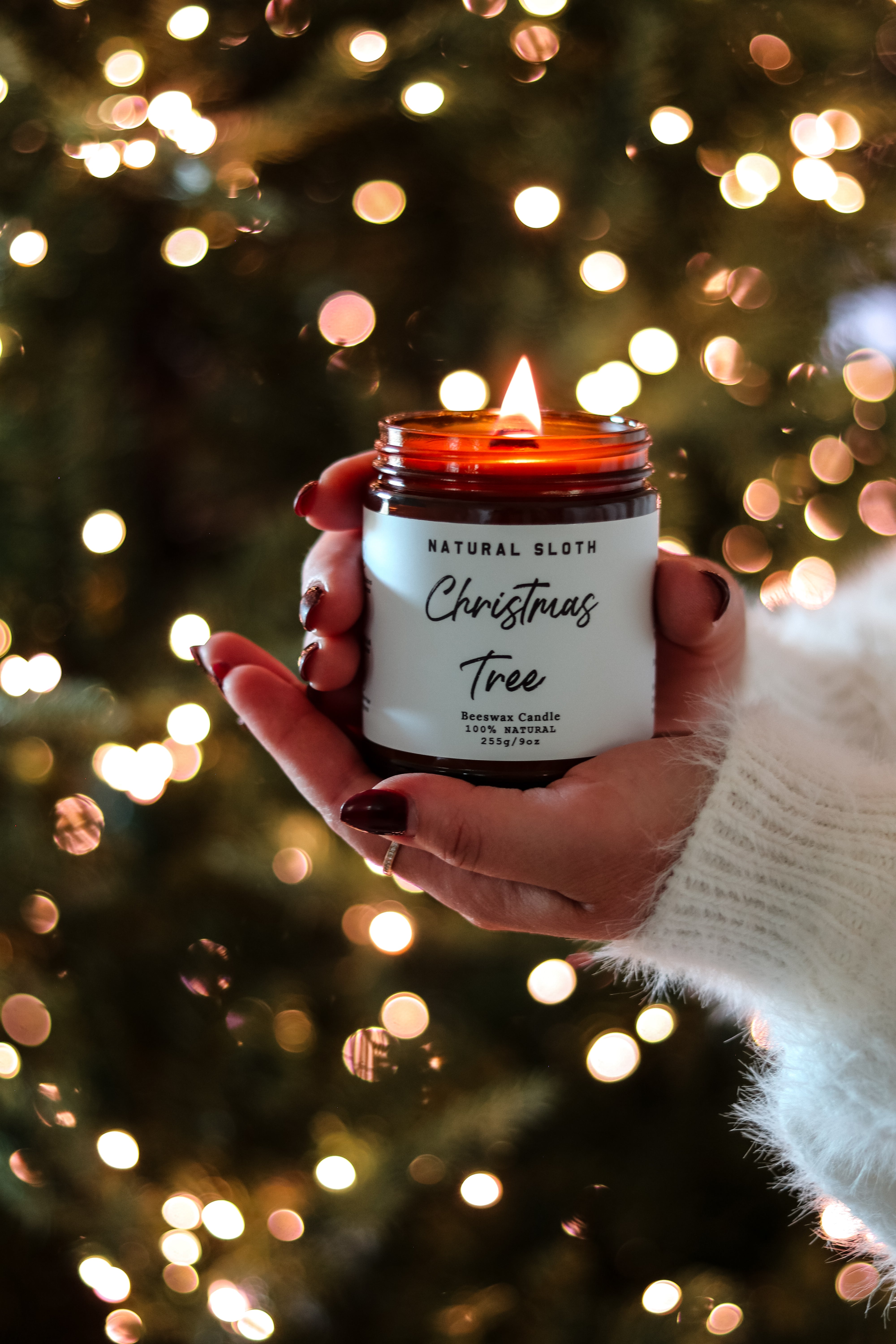 Christmas Tree Beeswax Candle