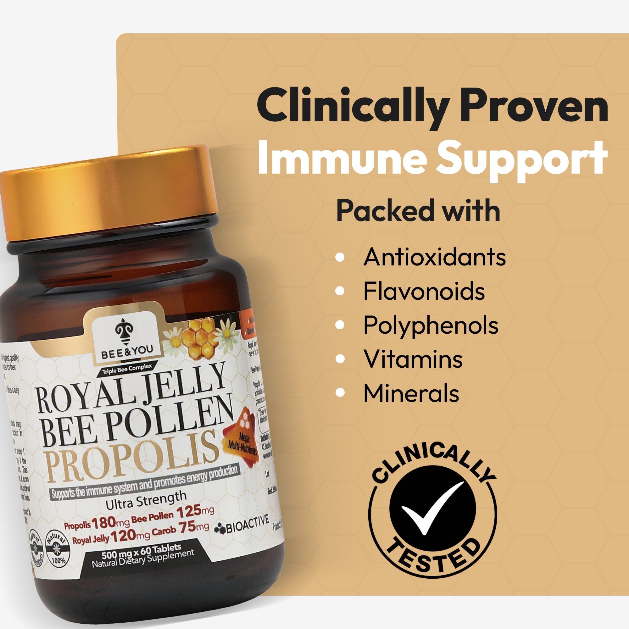 Royal Jelly+Propolis+Bee Pollen Tablets Ultra Potency
