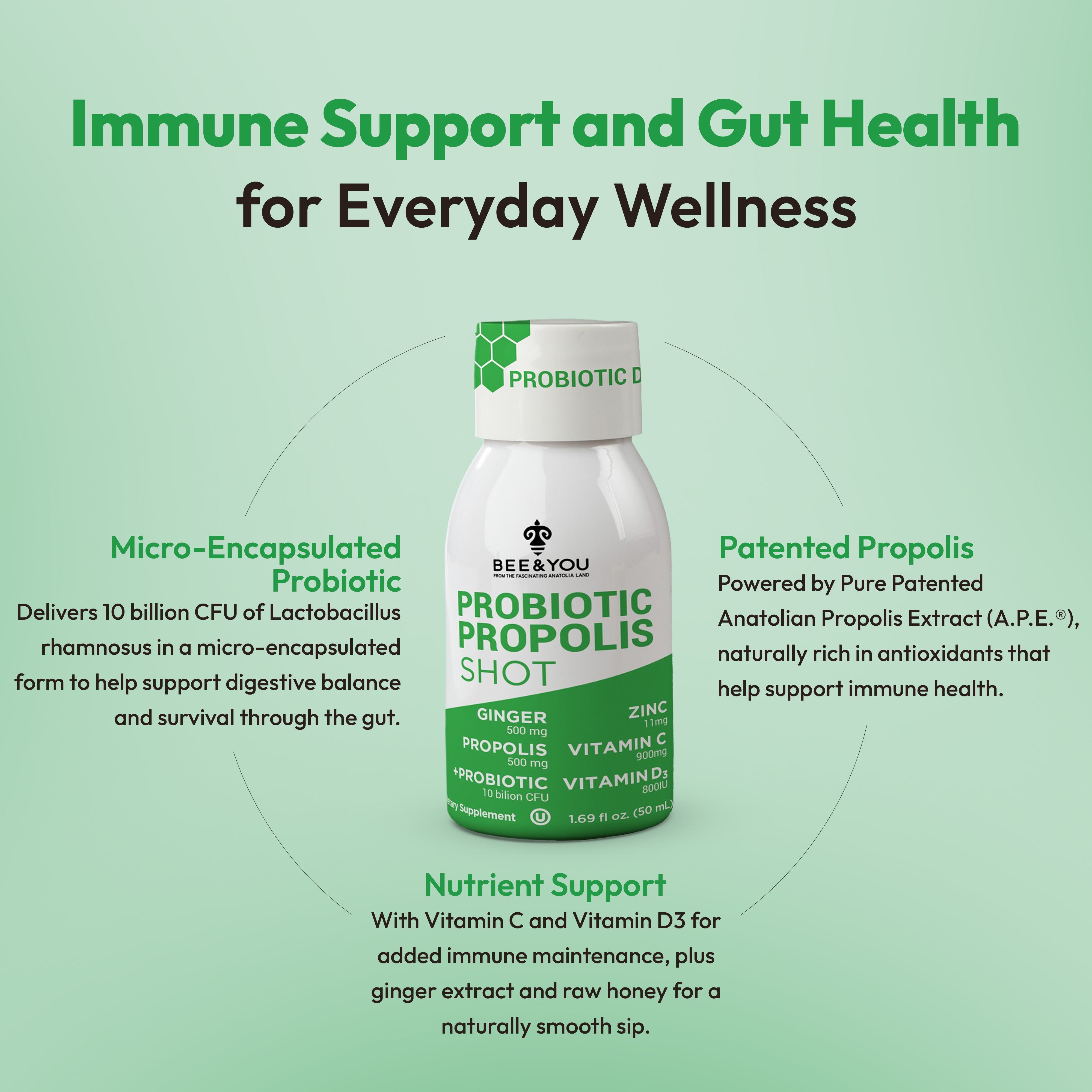 Propolis Immune Shot - Probiotic, 50 ml x 12