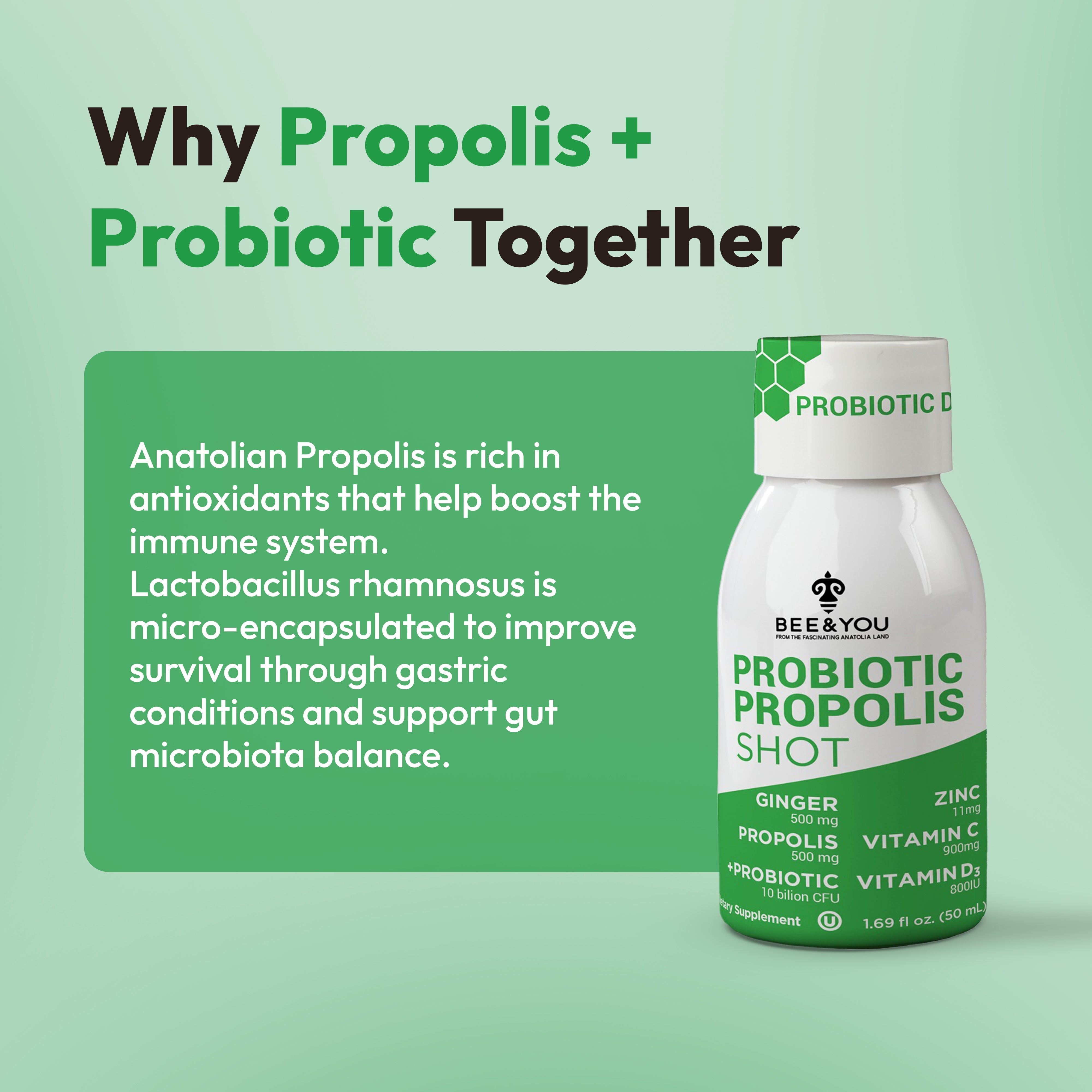 Propolis Immune Shot - Probiotic, 50 ml x 12