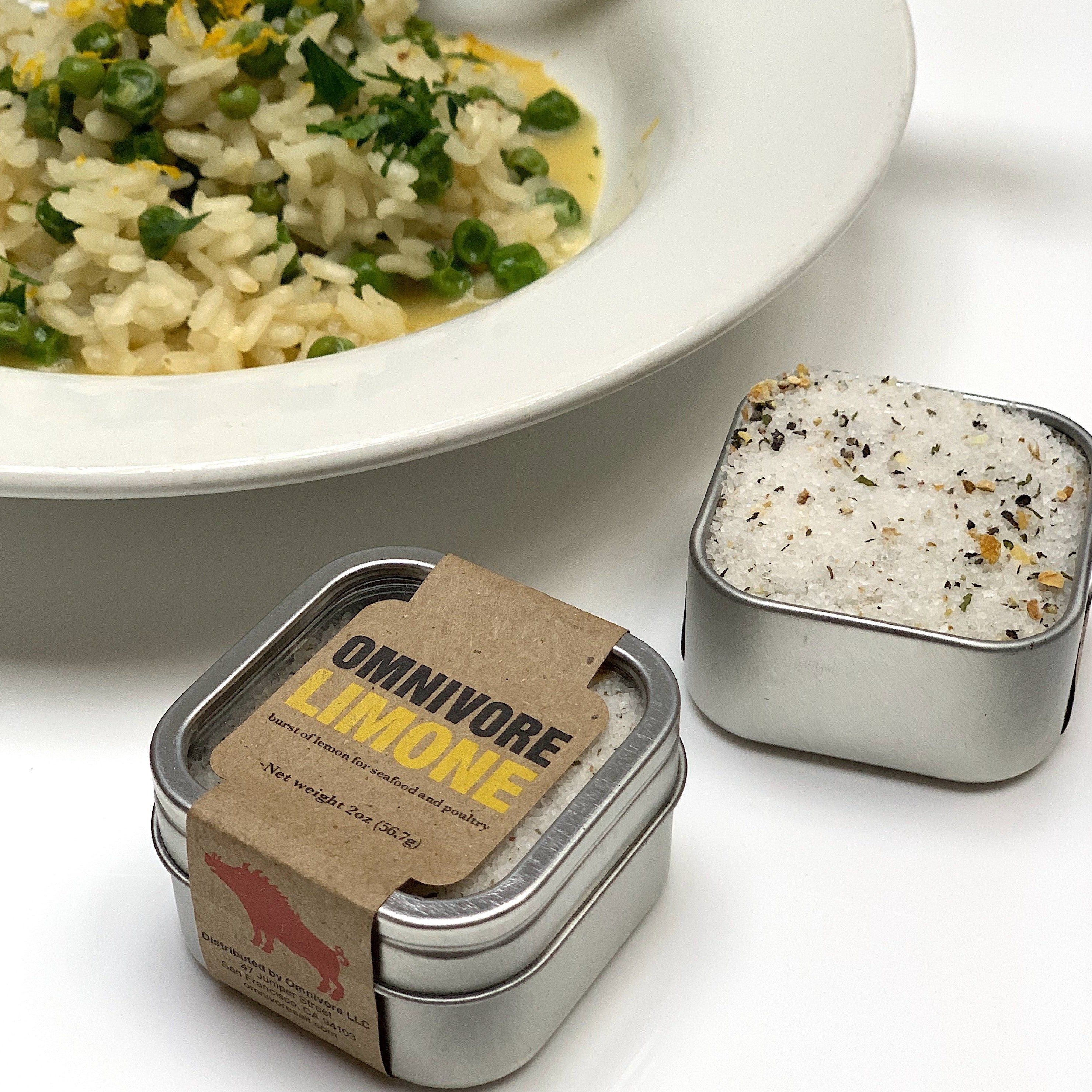 Omnivore Limone Salt 2 oz. Tin - 6 Tins x 2 oz case by Farm2Me