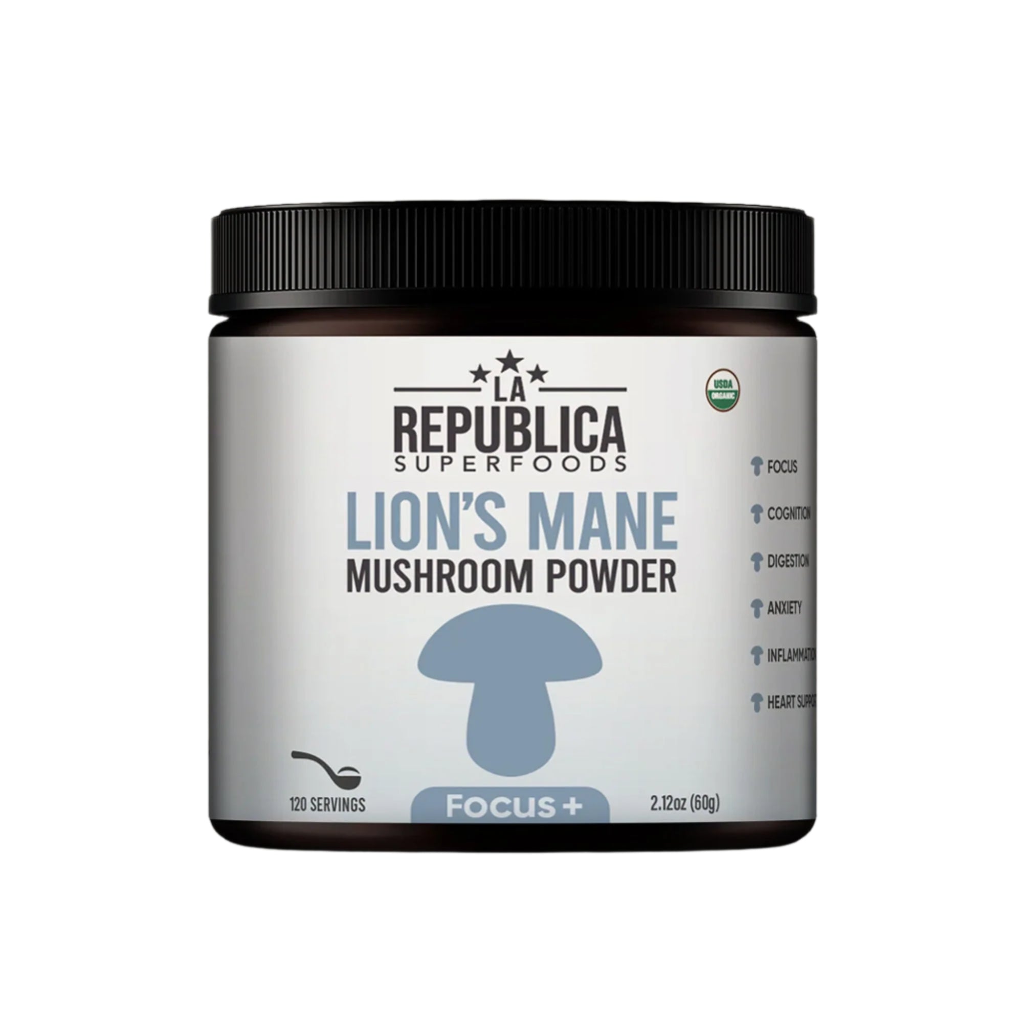 Focus+ Lion's Mane Mushroom Powder by La Republica Superfoods
