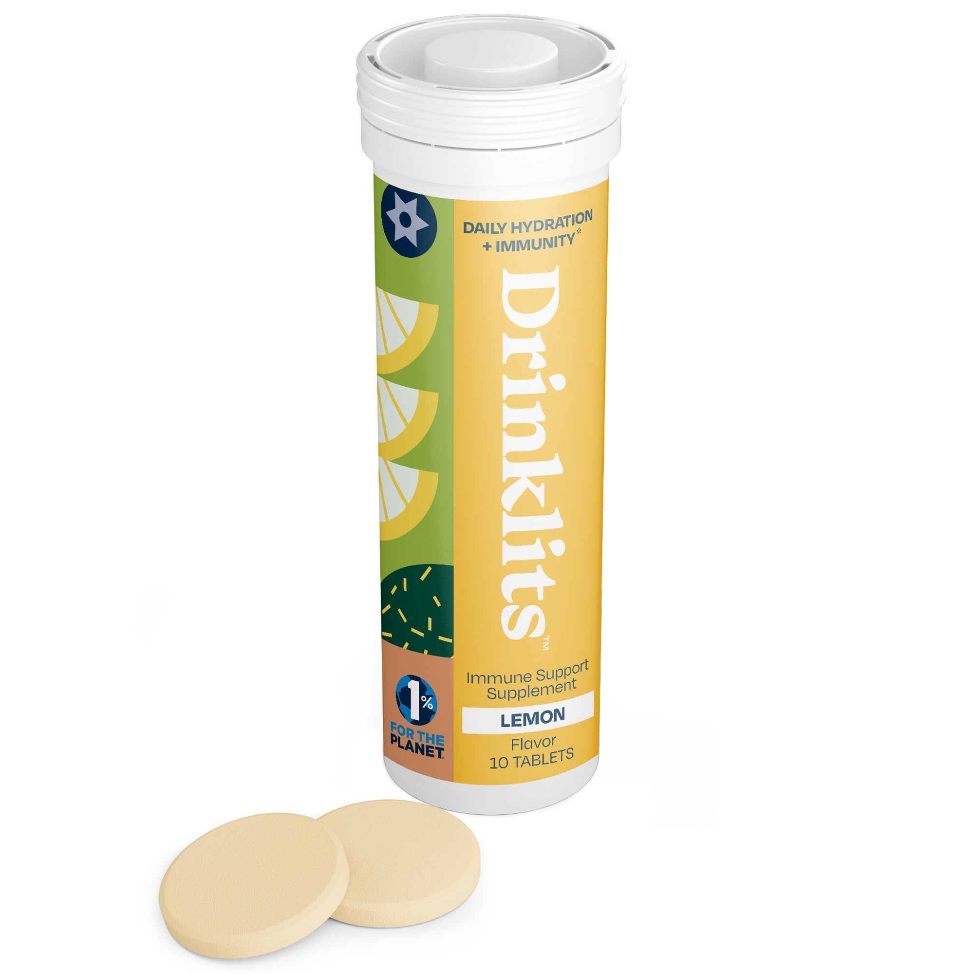 LEMON Immunity Tablets for Daily Immune Support (8 Tubes, 80 Servings) by Drinklits