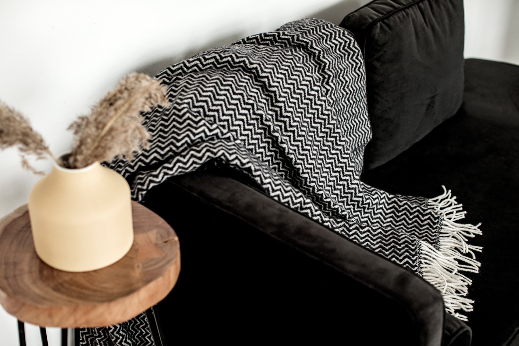 Waves Wool Throw by Linen Way