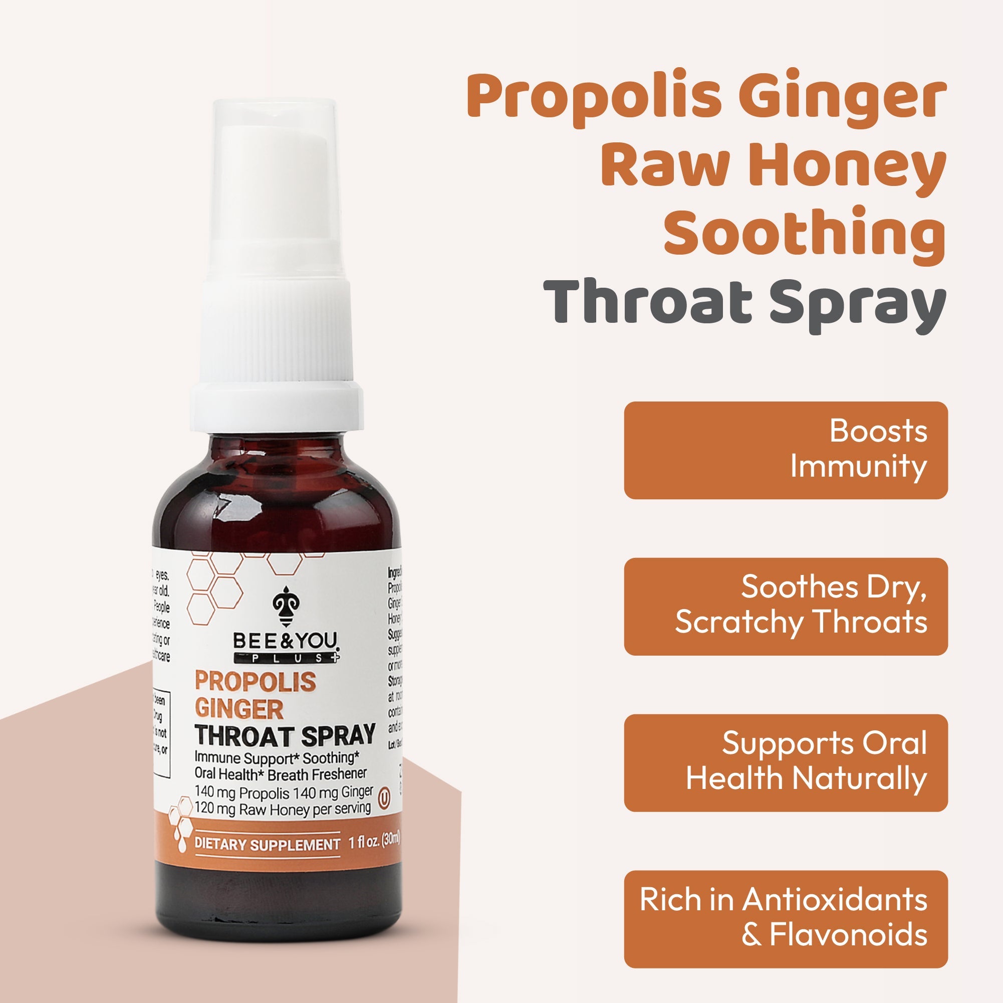 Propolis+Ginger+Raw Honey Throat Spray