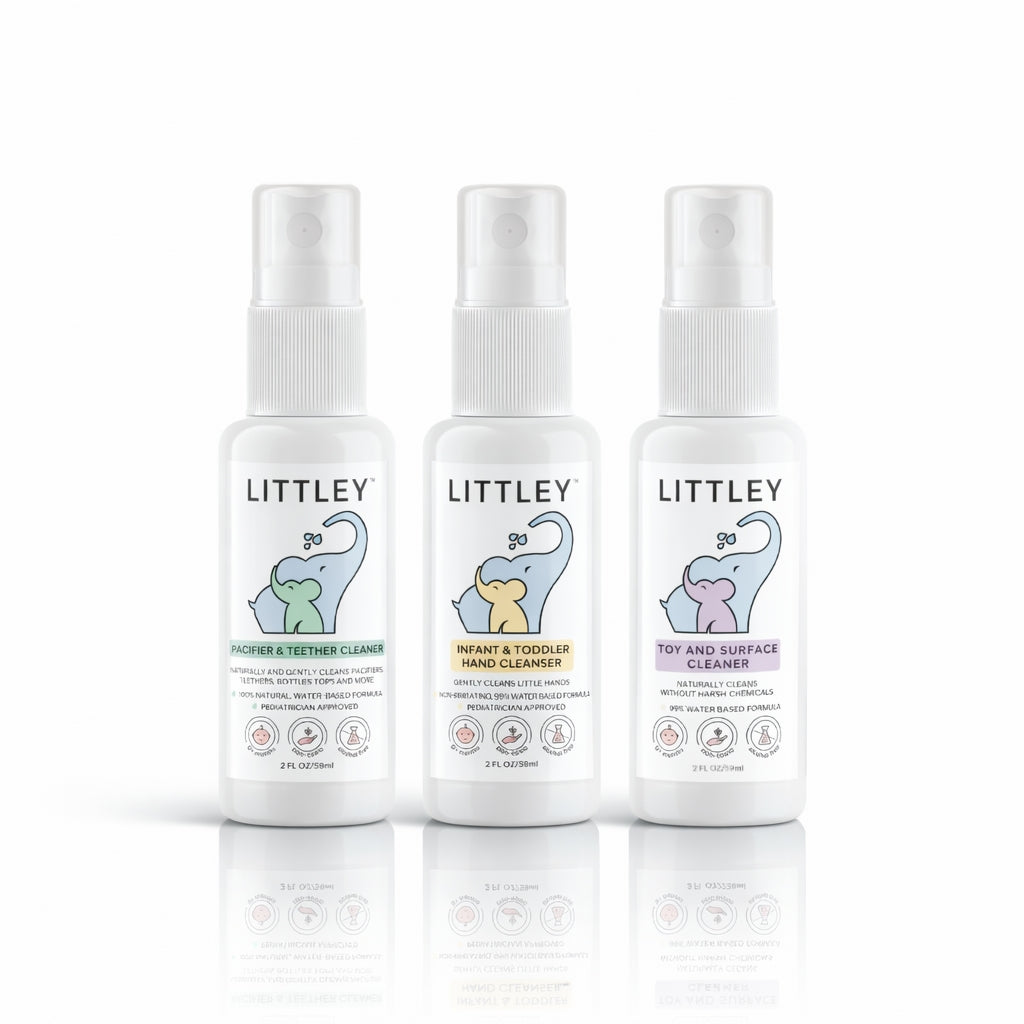 Littley "INTRODUCTORY $20.99 SAMPLE PACK" Pacifier Cleaner + Hand Cleanser + Toy Cleaner - 3 Pack of 2oz (6oz)