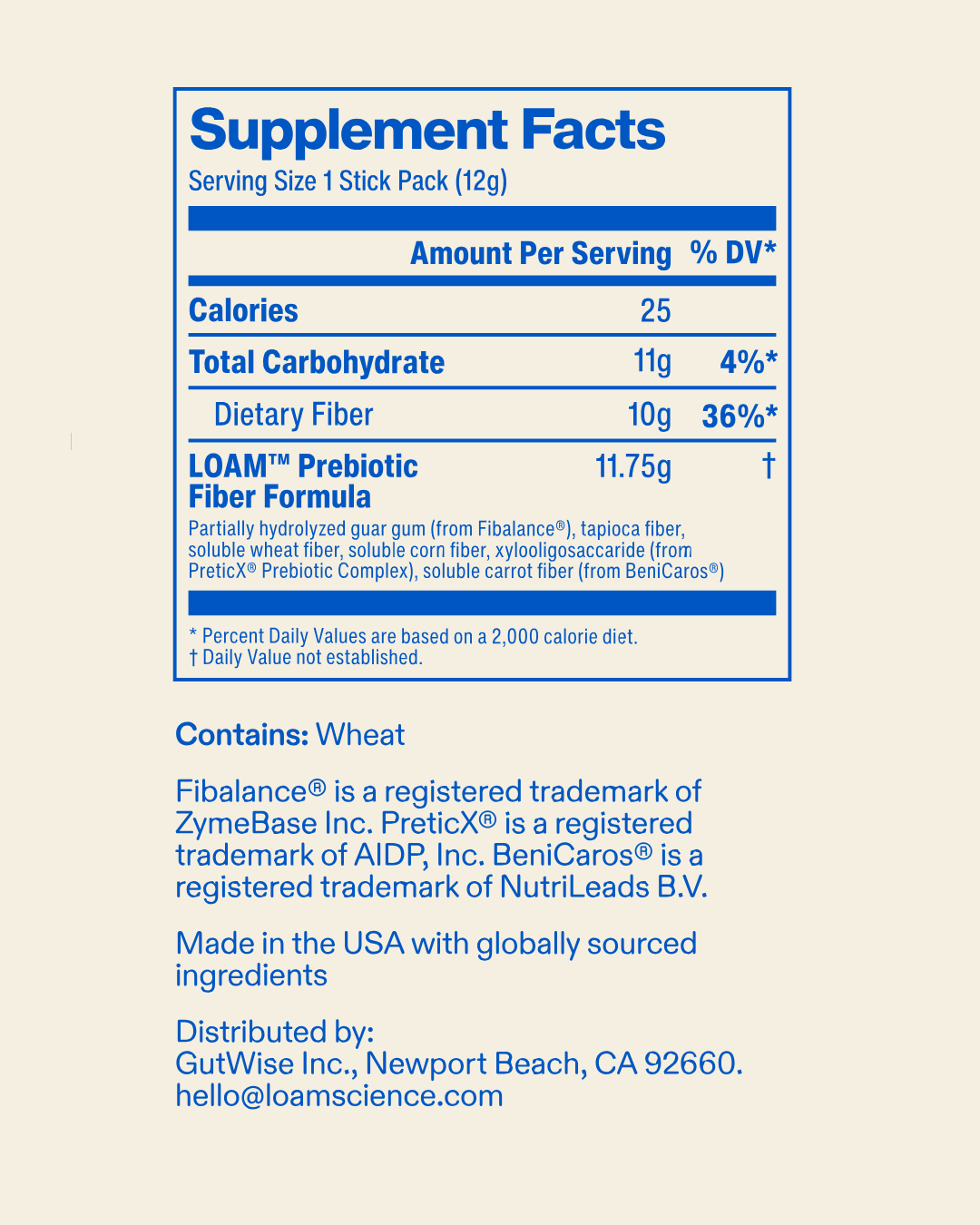 LOAM Prebiotic Fiber Formula