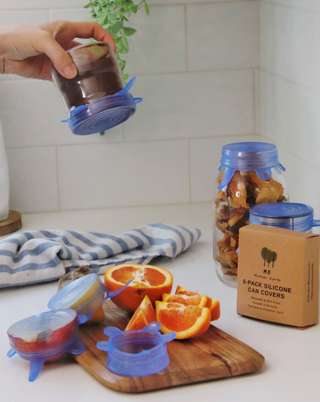 food huggers zero waste store silicone can covers mother earth mason jar cover
