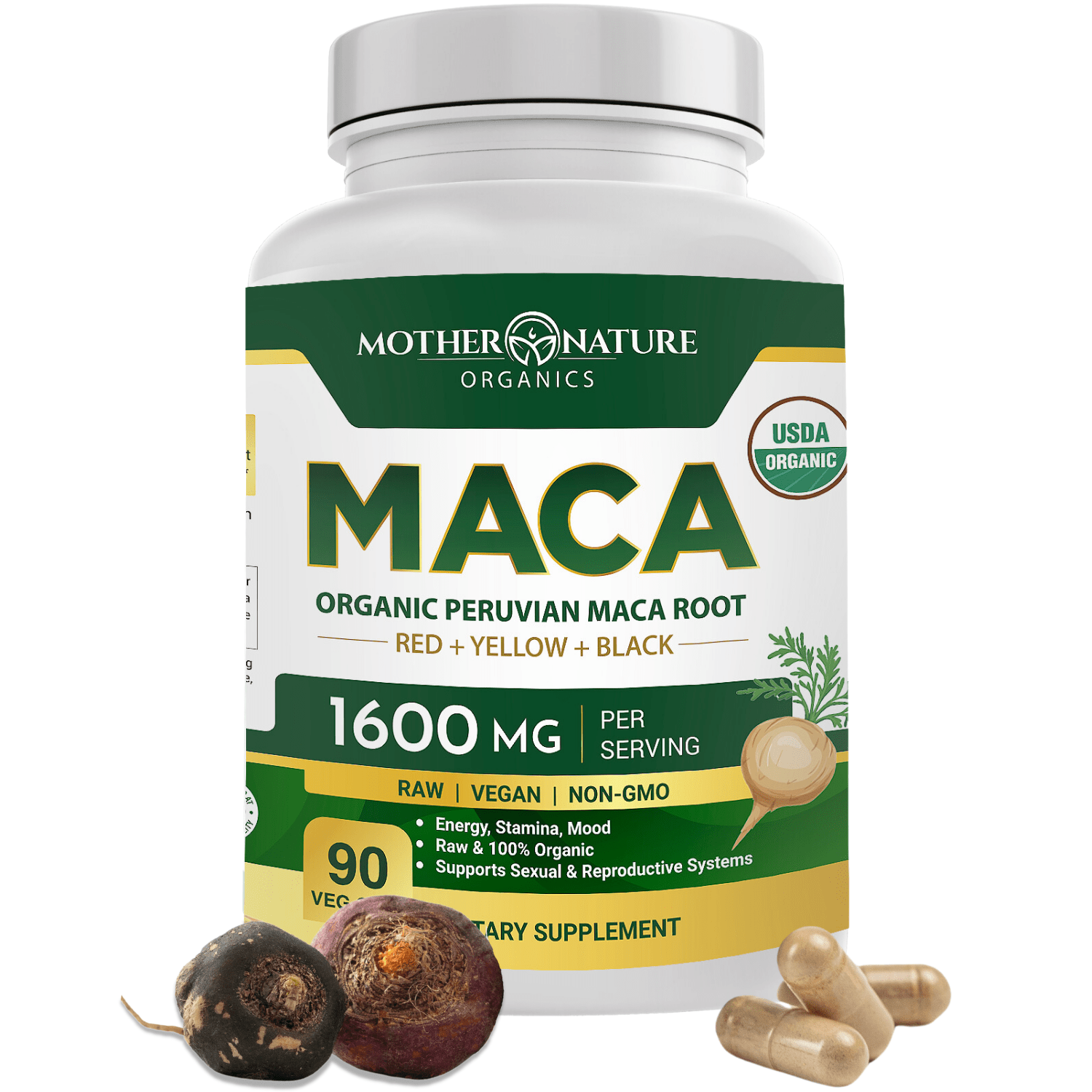 USDA Organic Maca Root Capsules by Mother Nature Organics
