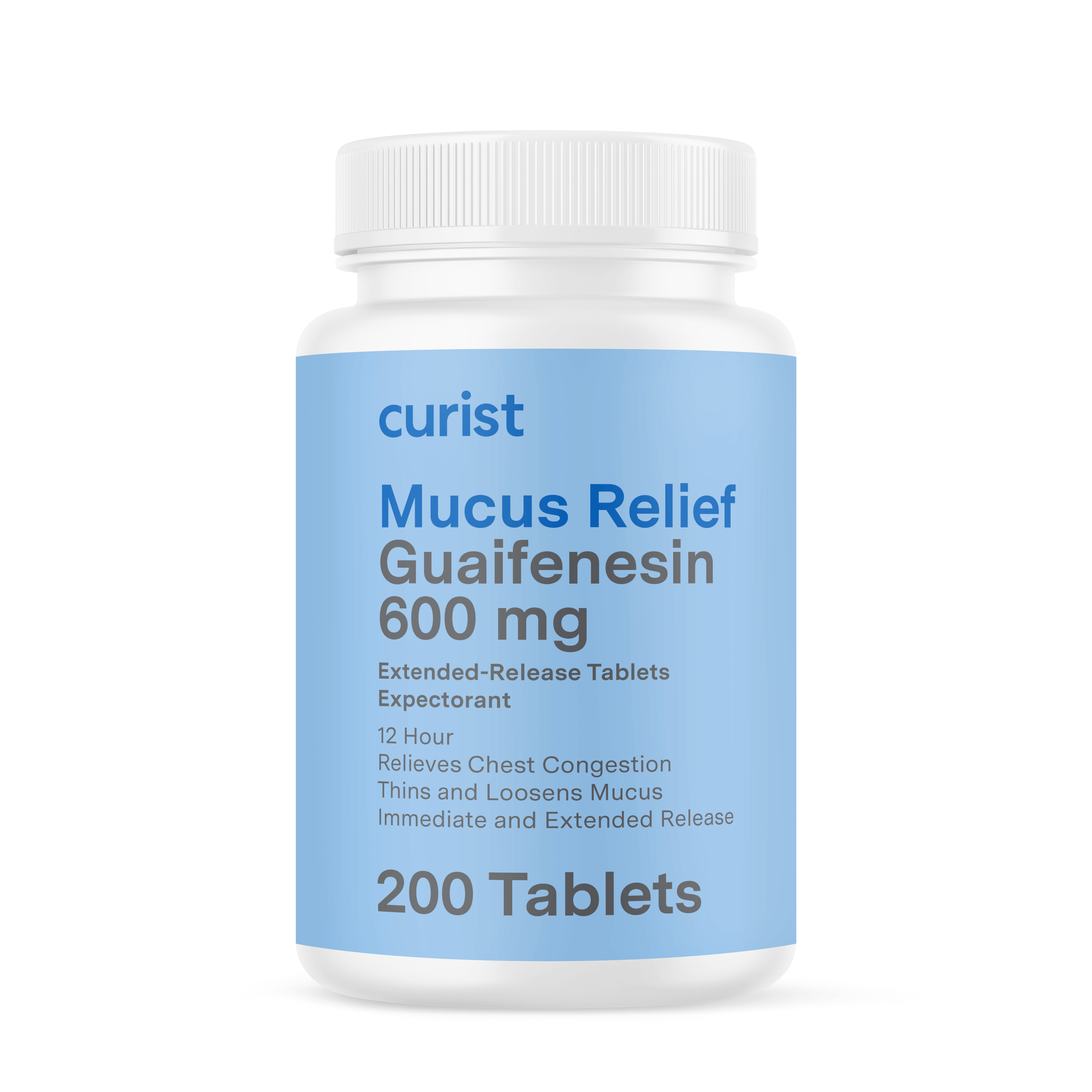 Mucus Relief (guaifenesin 600 mg), 200 ct by Curist