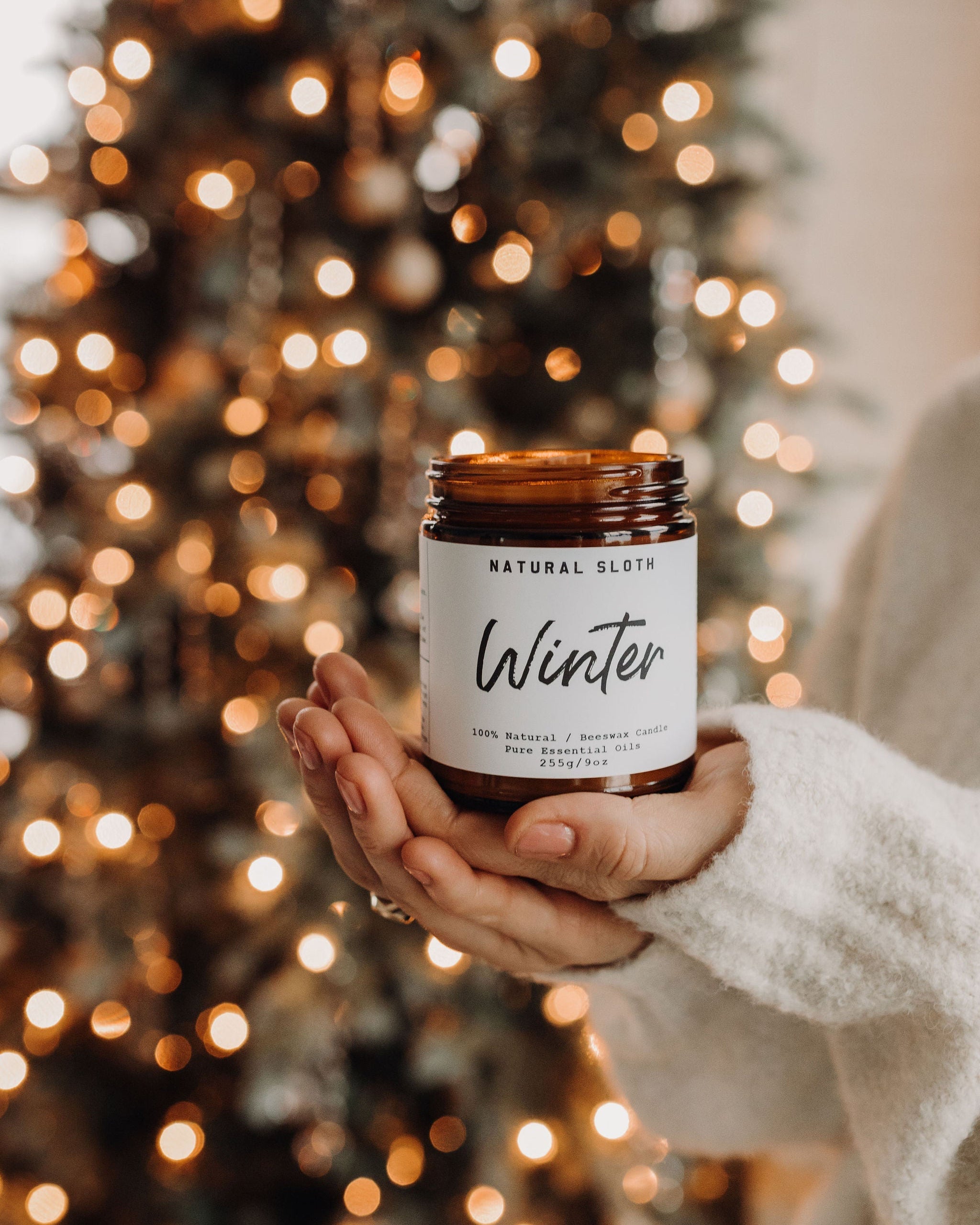 Winter Beeswax Candle