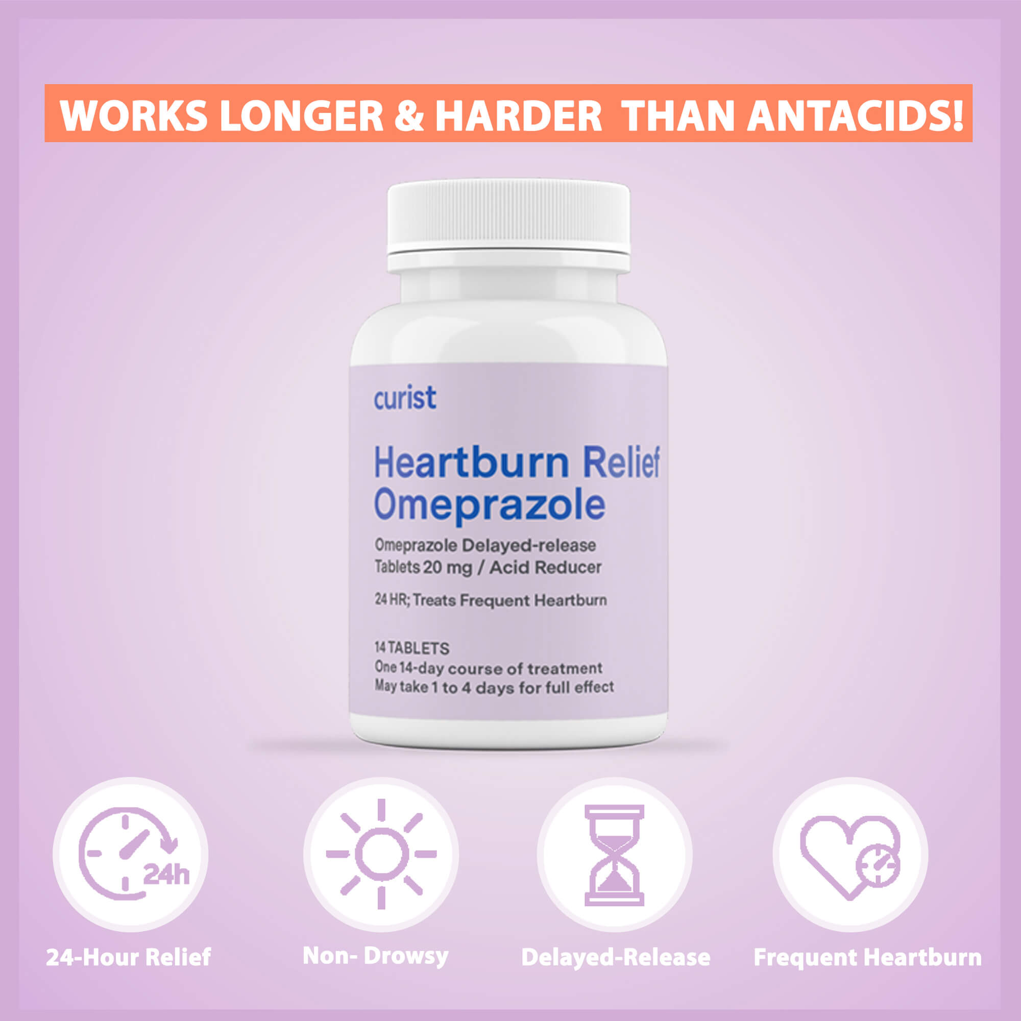 Omeprazole 20 mg Tablets (Generic Prilosec), 42 ct by Curist