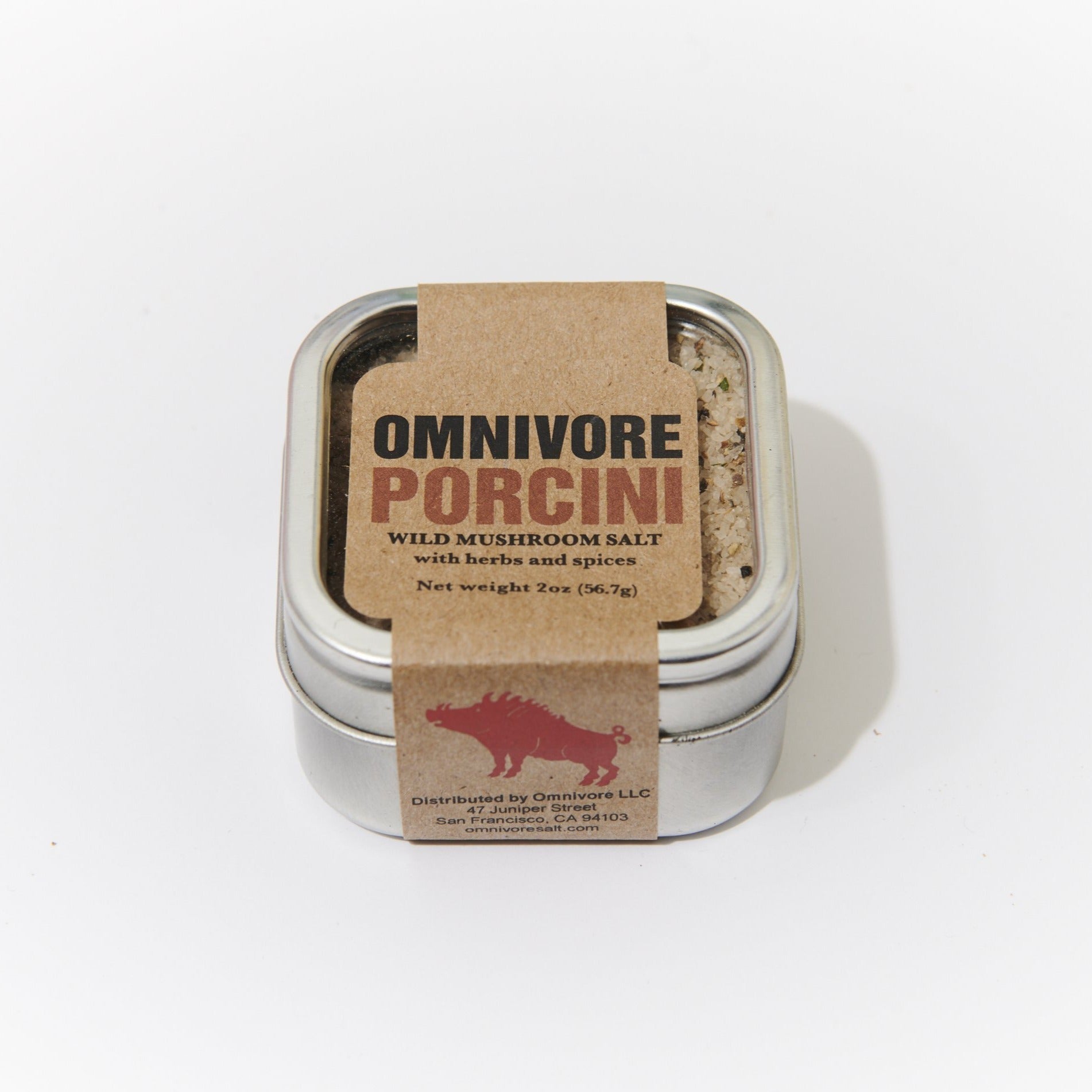 Omnivore Porcini Salt 2 oz. Tin - 6 Tins x 2 oz case by Farm2Me