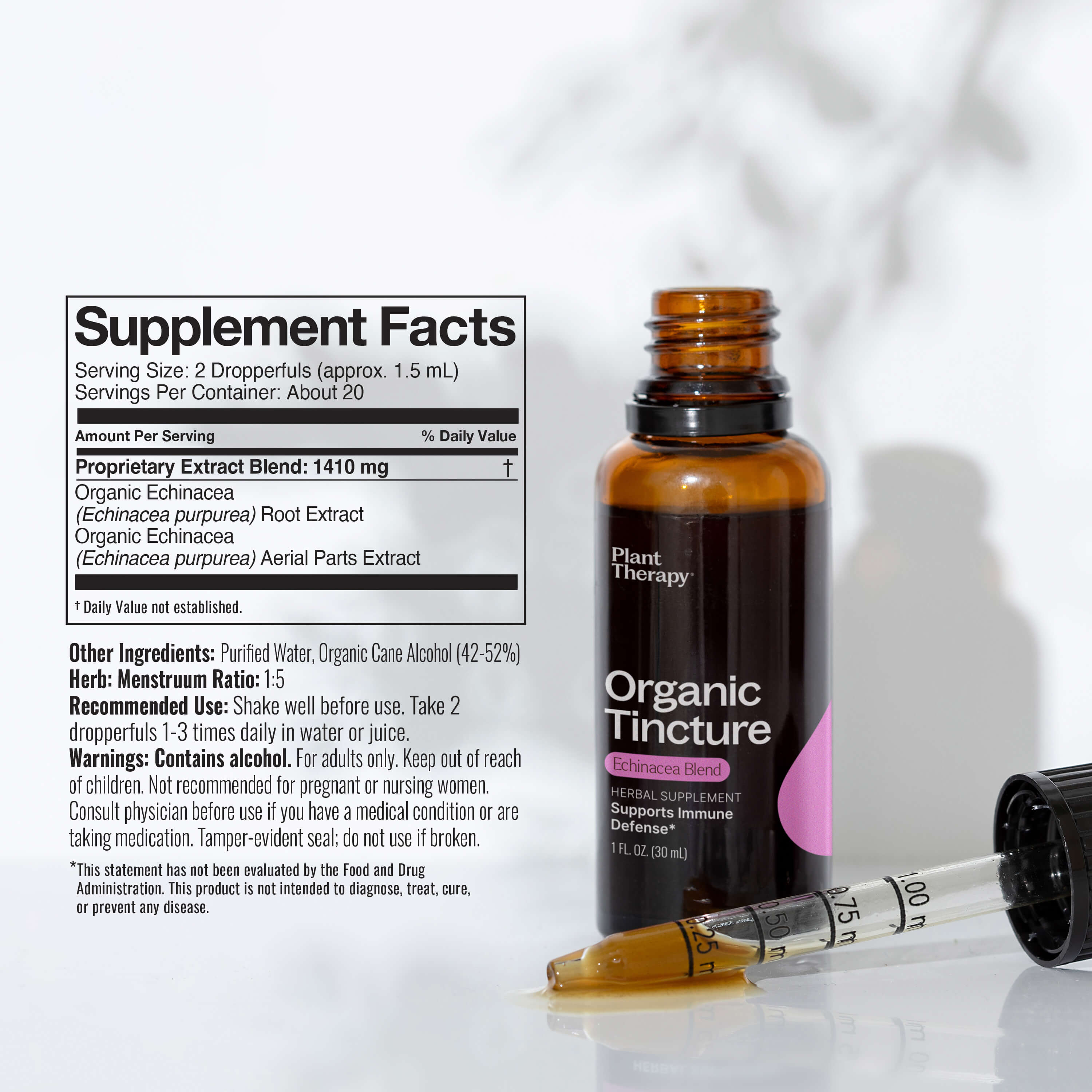 Organic Echinacea Blend Herbal Tincture by Plant Therapy