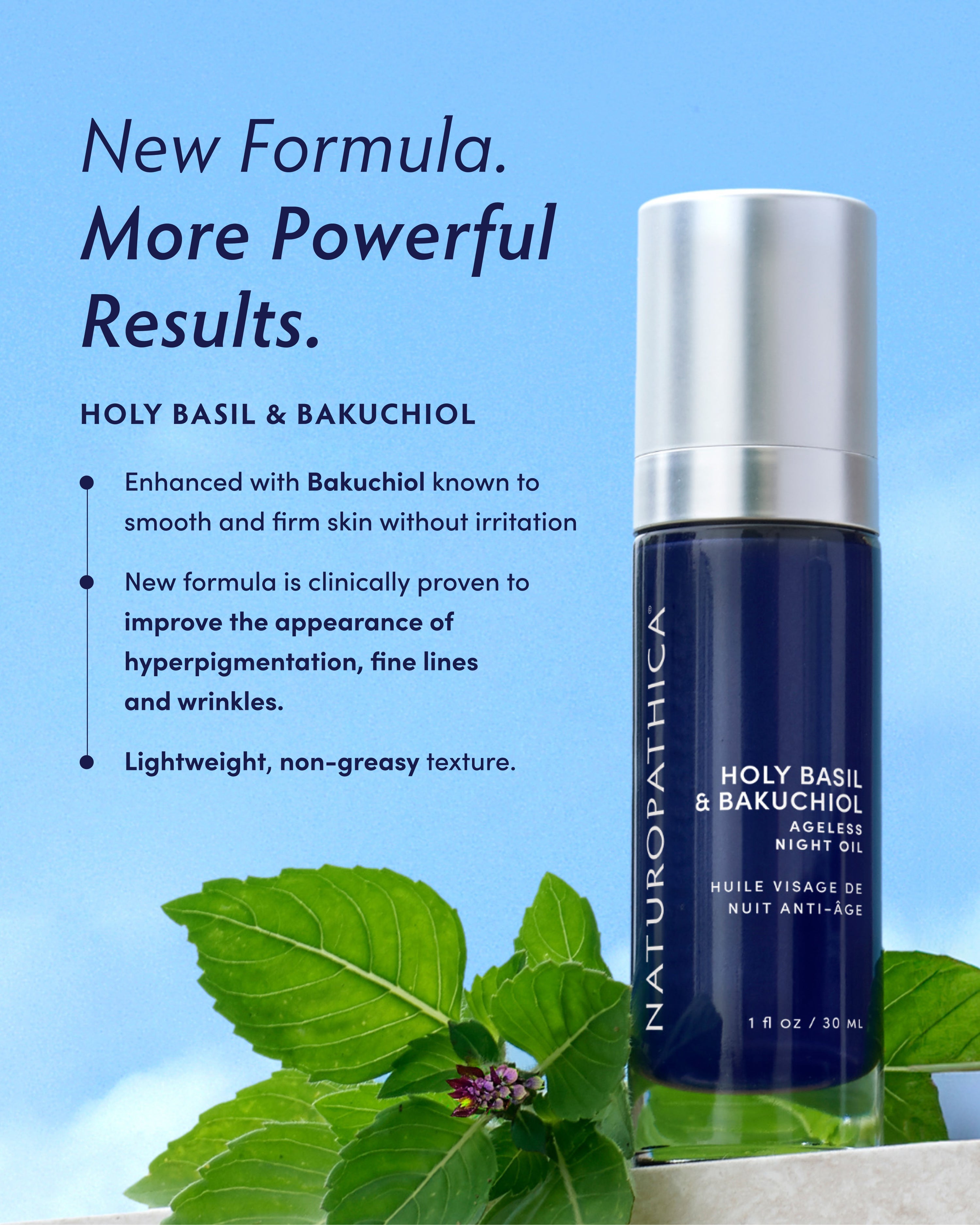 Holy Basil & Bakuchiol Ageless Night Oil by Naturopathica
