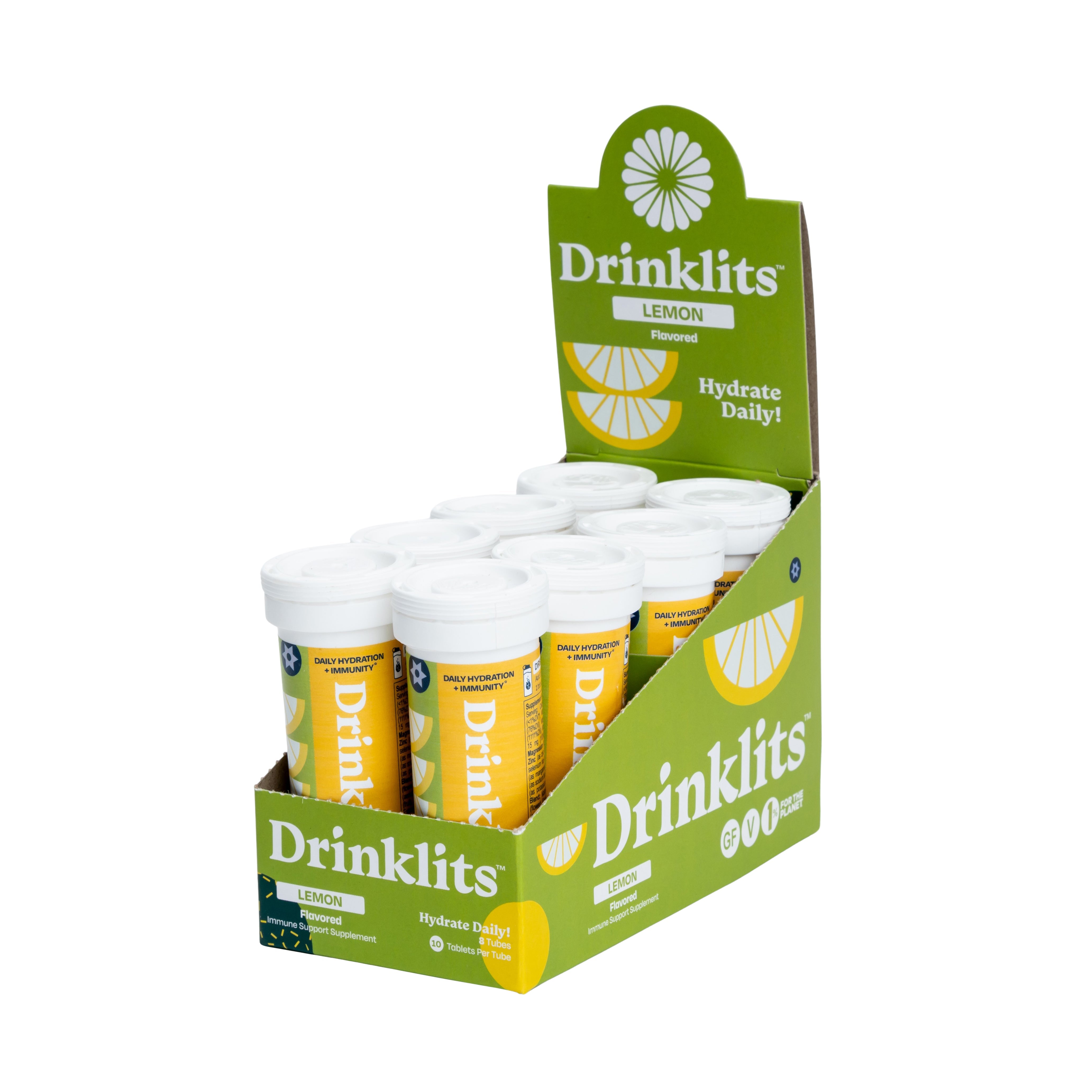 LEMON Immunity Tablets for Daily Immune Support (8 Tubes, 80 Servings) by Drinklits