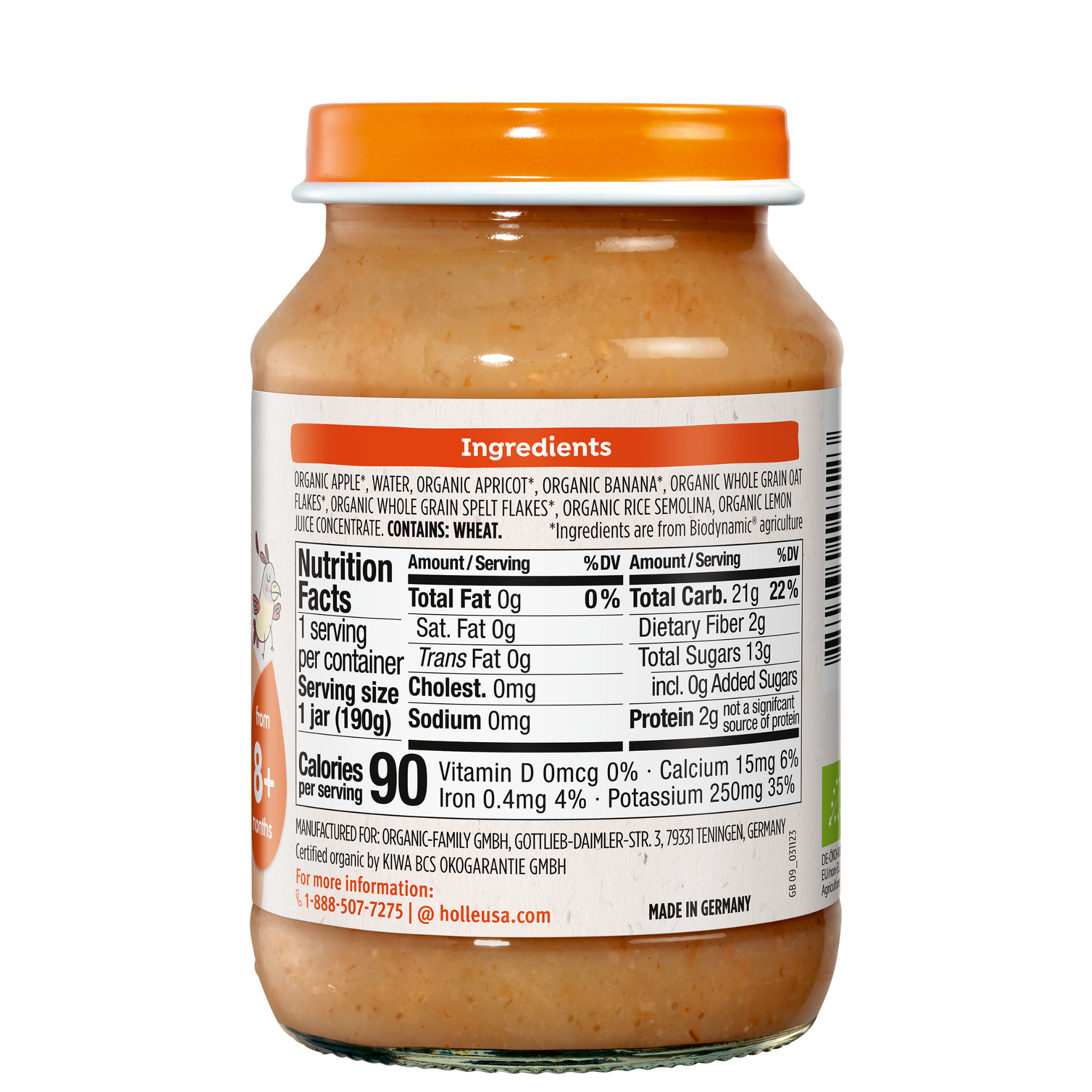 Holle Organic Baby Food Jar - Mixed Fruit with Muesli - 6 Jars by Holle USA